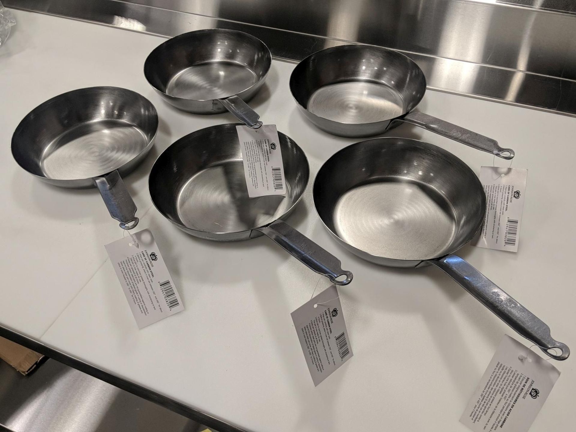 8.25" Carbon Steel Fry Pans, Induction Capable - Lot of 5