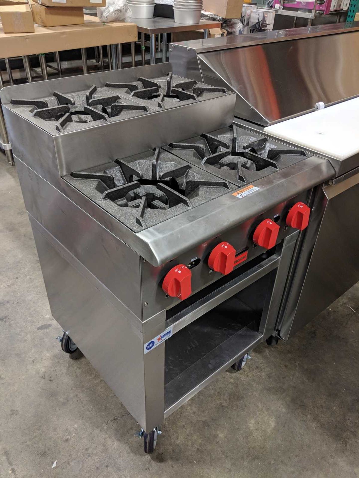 24" Four Burner Step Up Hot Plate with Cabinet Base - Image 6 of 7