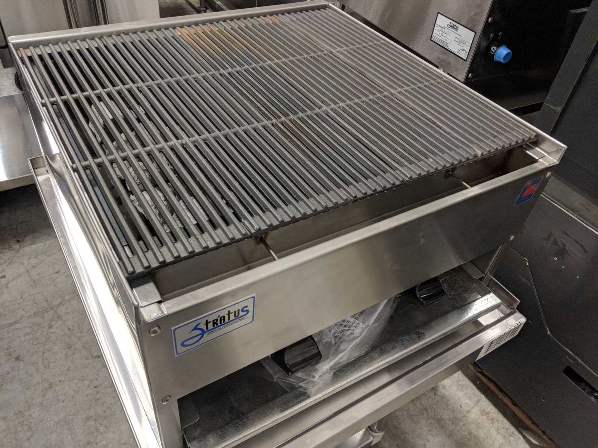 24" Natural Gas Lava Rock Charbroiler with Equipment Stand