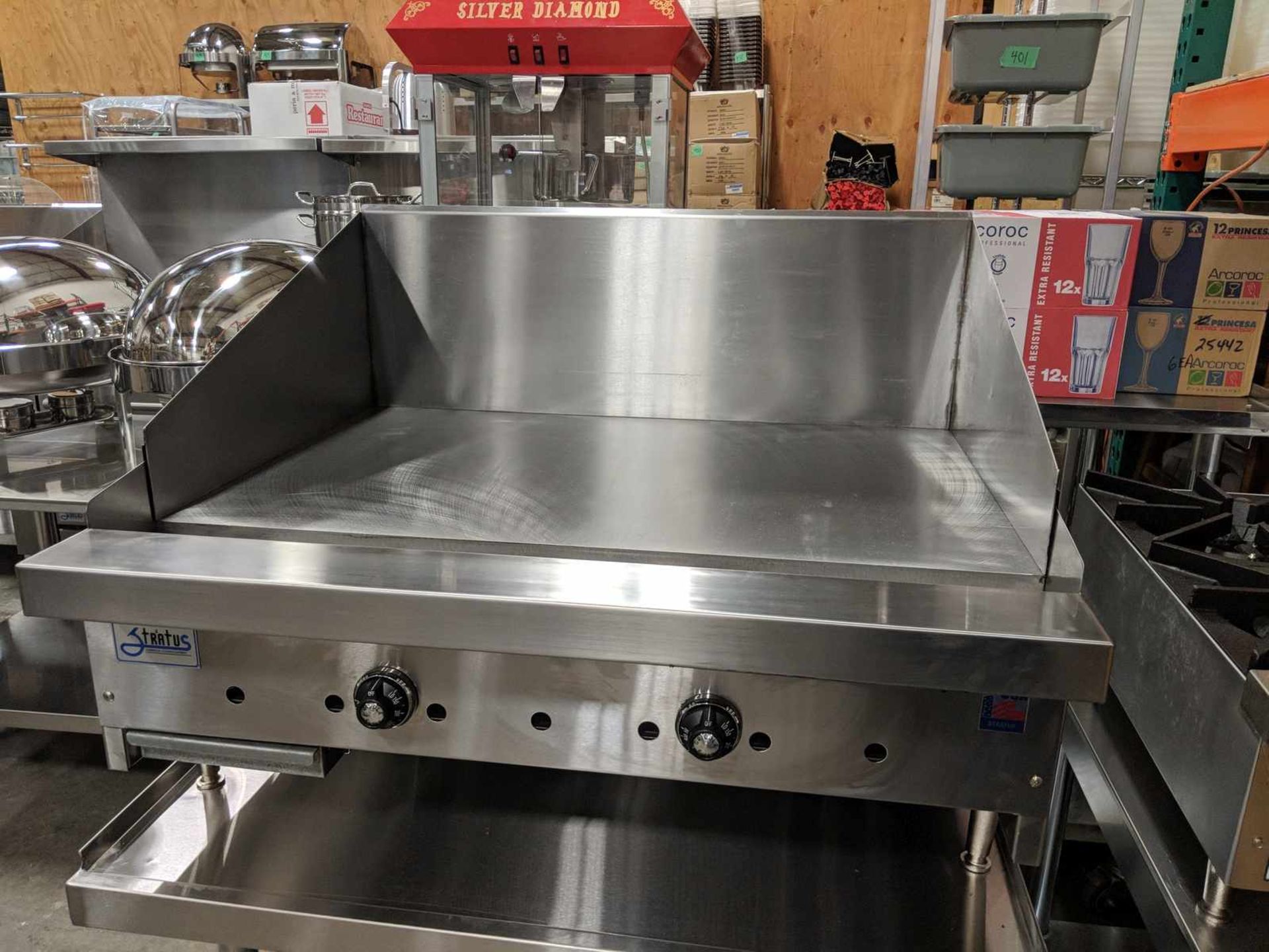 36" Propane Thermostatic Griddle with 12" Backsplash and Equip Stand, 90K BTU - Image 3 of 5