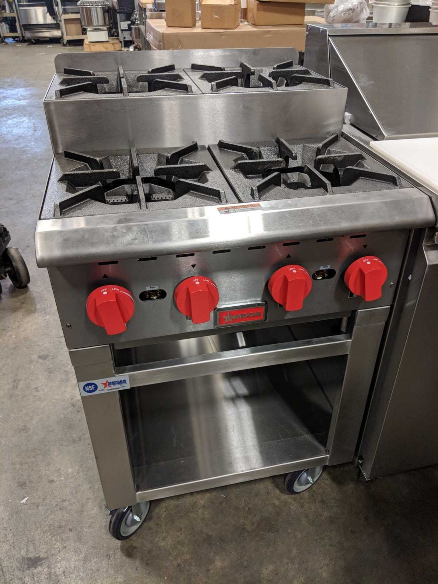 24" Four Burner Step Up Hot Plate with Cabinet Base - Image 3 of 7