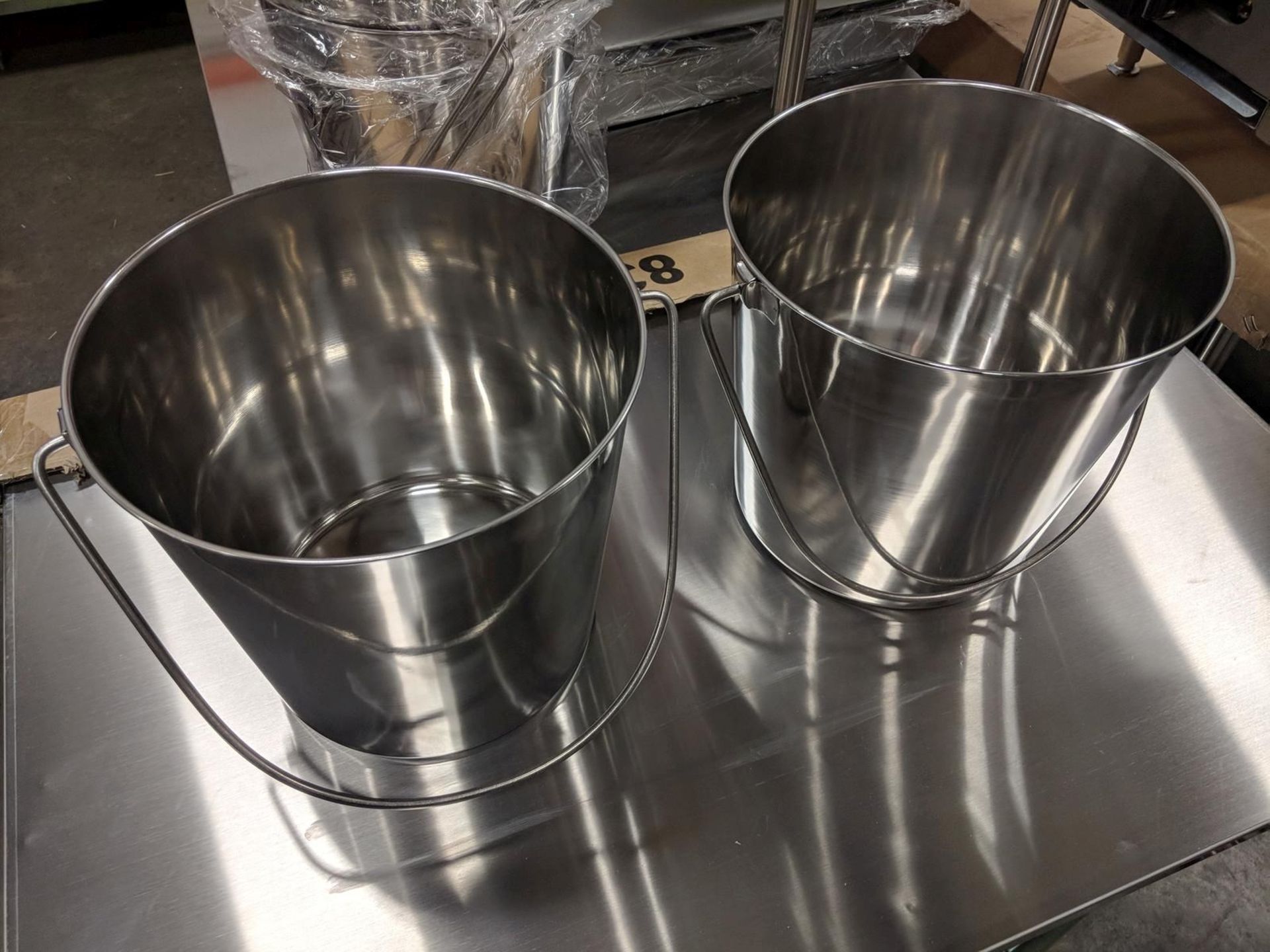 13qt Stainless Steel Utility Pails - Lot of 2