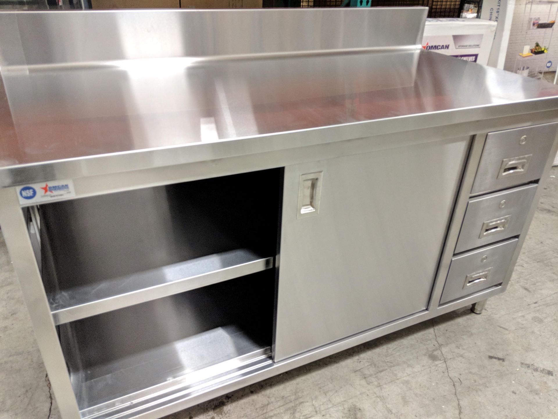 30" x 60" Stainless Work Table with Cabinet and Drawers - Image 2 of 6