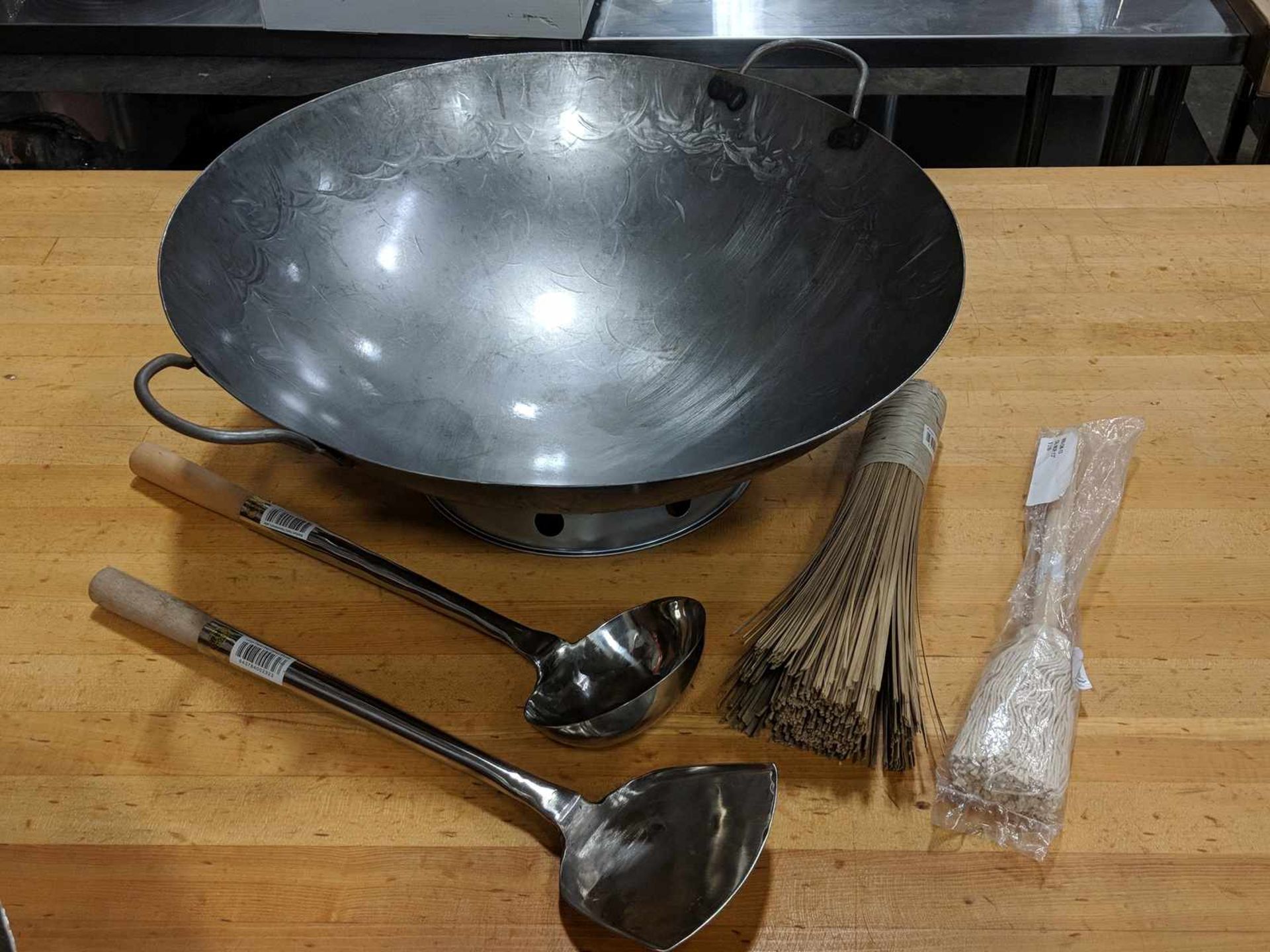 20" Steel Cantonese Wok Kit - Lot of 6 Pieces