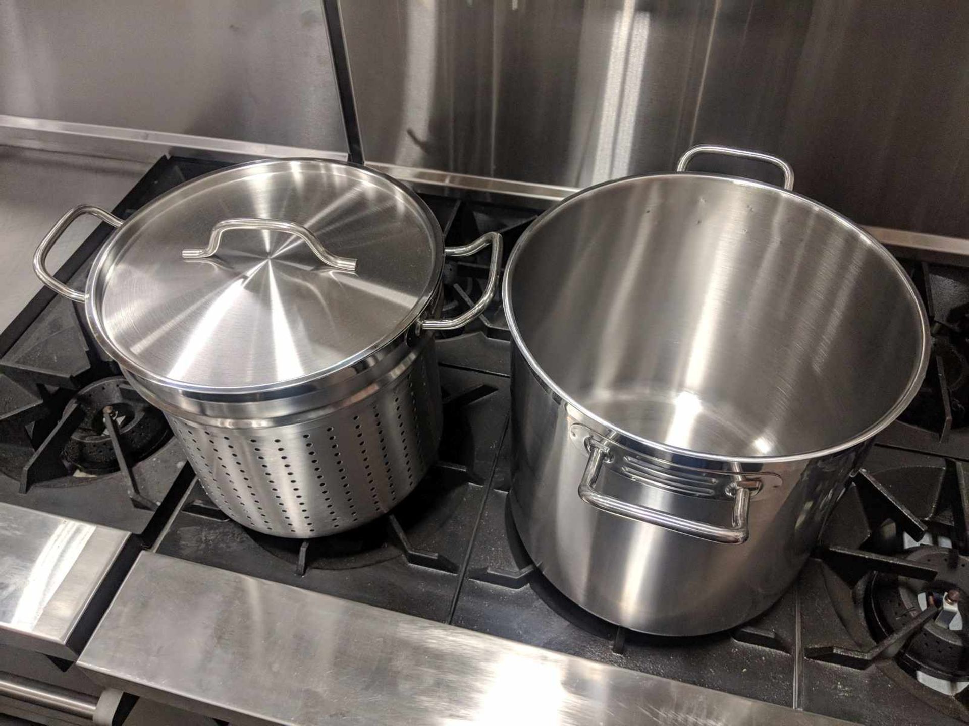 20qt Heavy Duty Stainless Stock Pot with Steamer Basket - Image 2 of 2