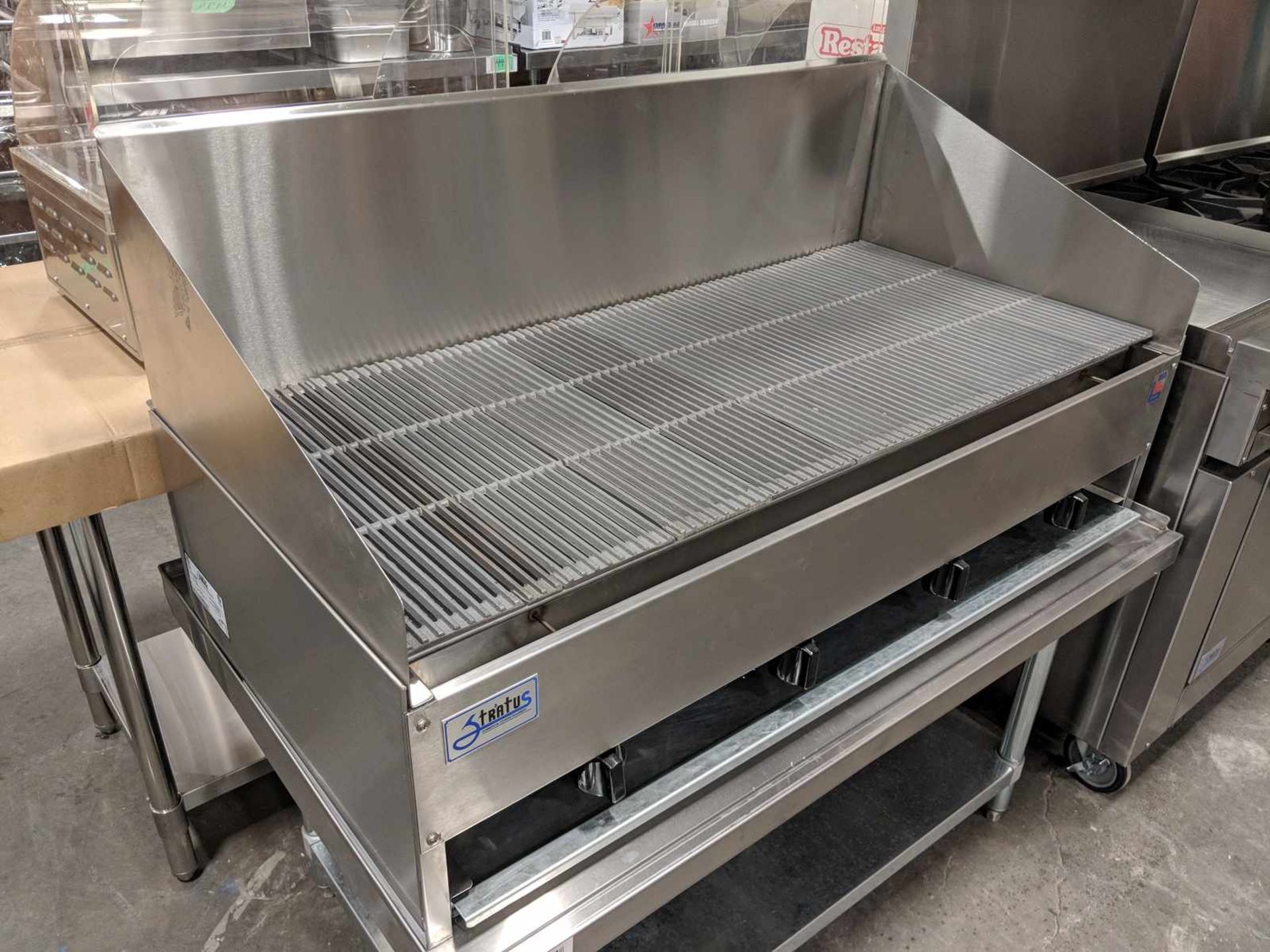 48" Natural Gas Lava Rock Charbroiler with 12" Backsplash and Stand - Image 5 of 9