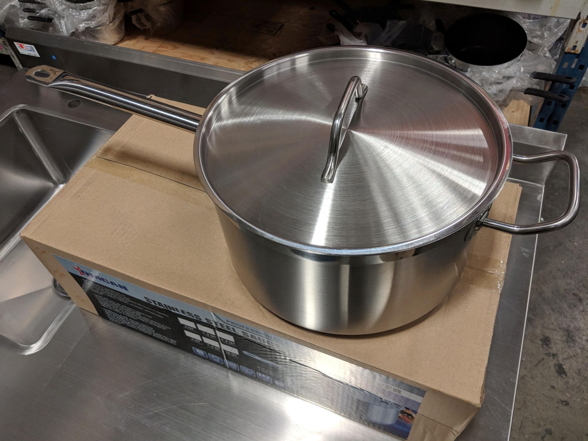 10qt Stainless Sauce Pan w/Helper Handle & Cover - Image 2 of 5