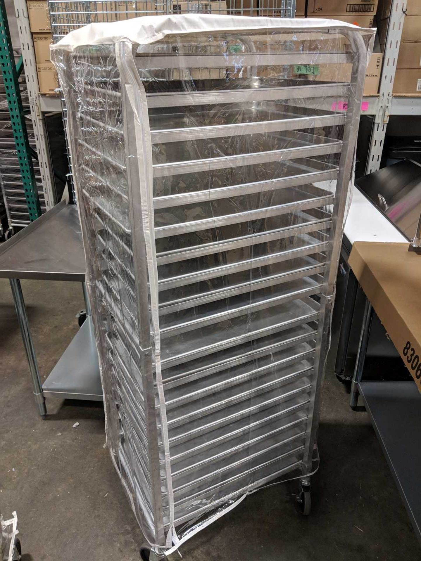 20 Pan Sheet Pan Rack with 20 Full Size Sheet Pans with Cover