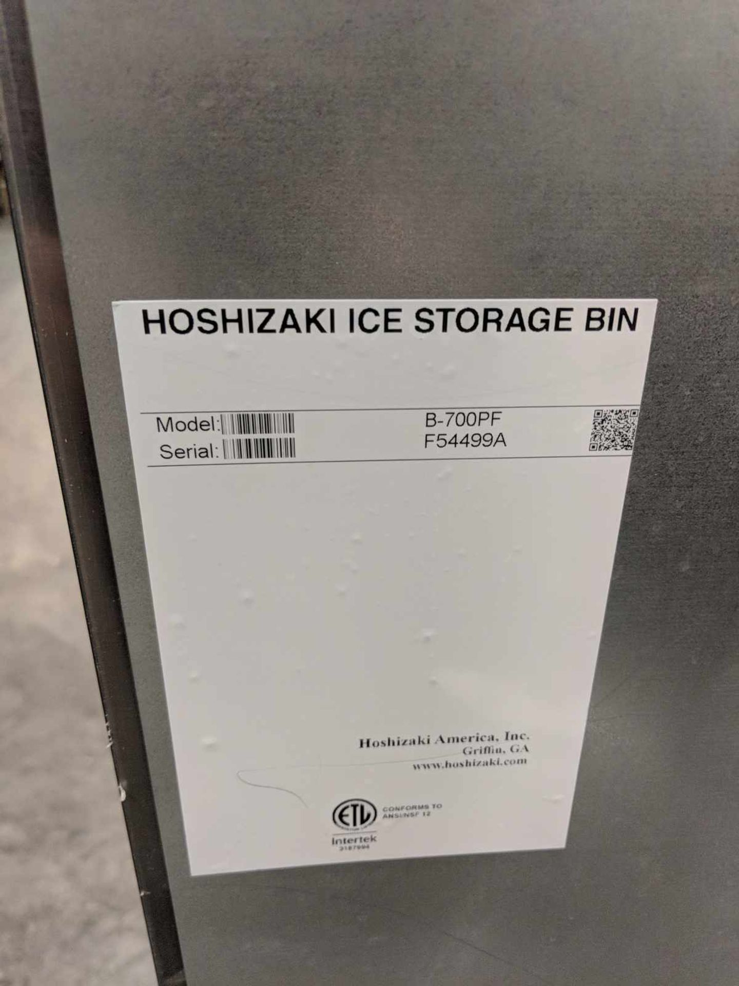 Hoshizaki 920lb Crescent Cube Ice Machine with 700lb 44" Ice Storage Bin - Image 6 of 6