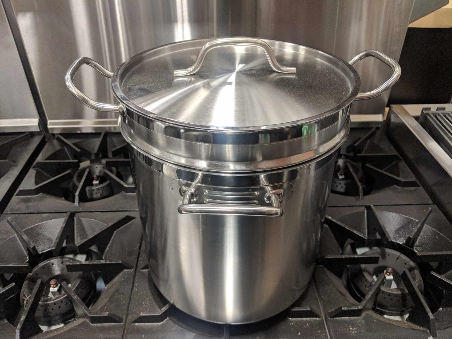 20qt Heavy Duty Stainless Stock Pot with Steamer Basket
