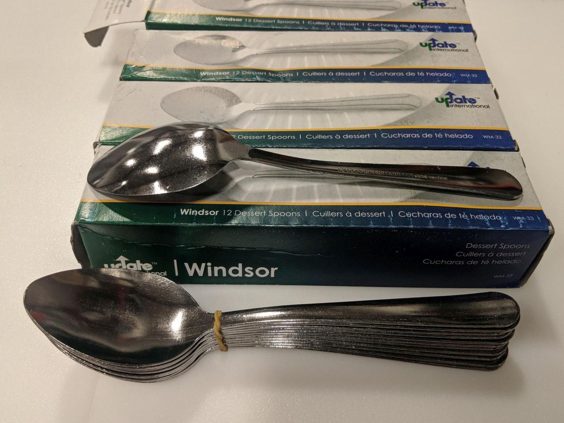 Stainless Dessert Spoons, Windsor Series - Lot of 48