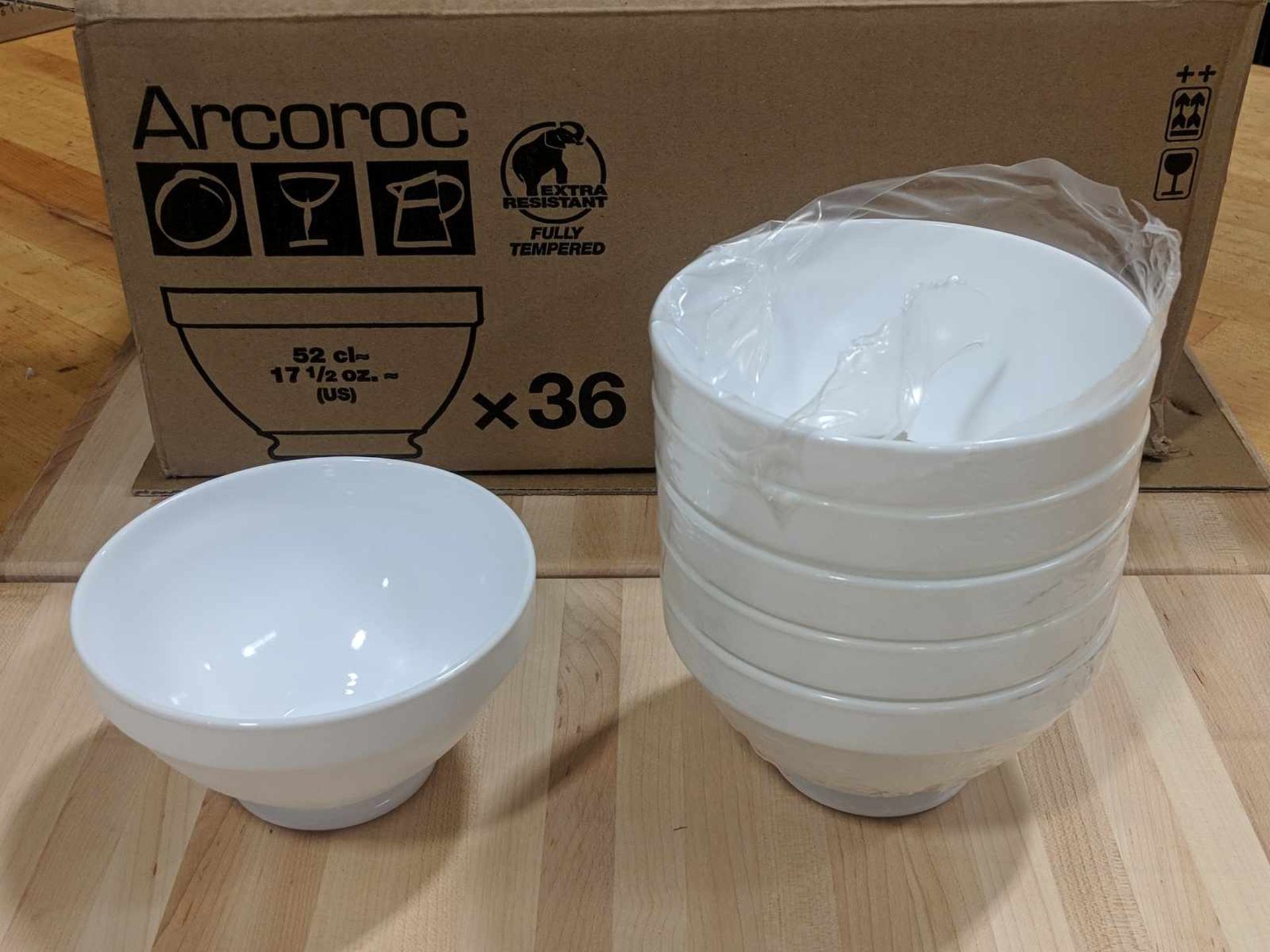 17.5oz/520ml White Stacking Bowls - Lot of 36 (1 Case), Arcoroc 17144 - Image 2 of 3