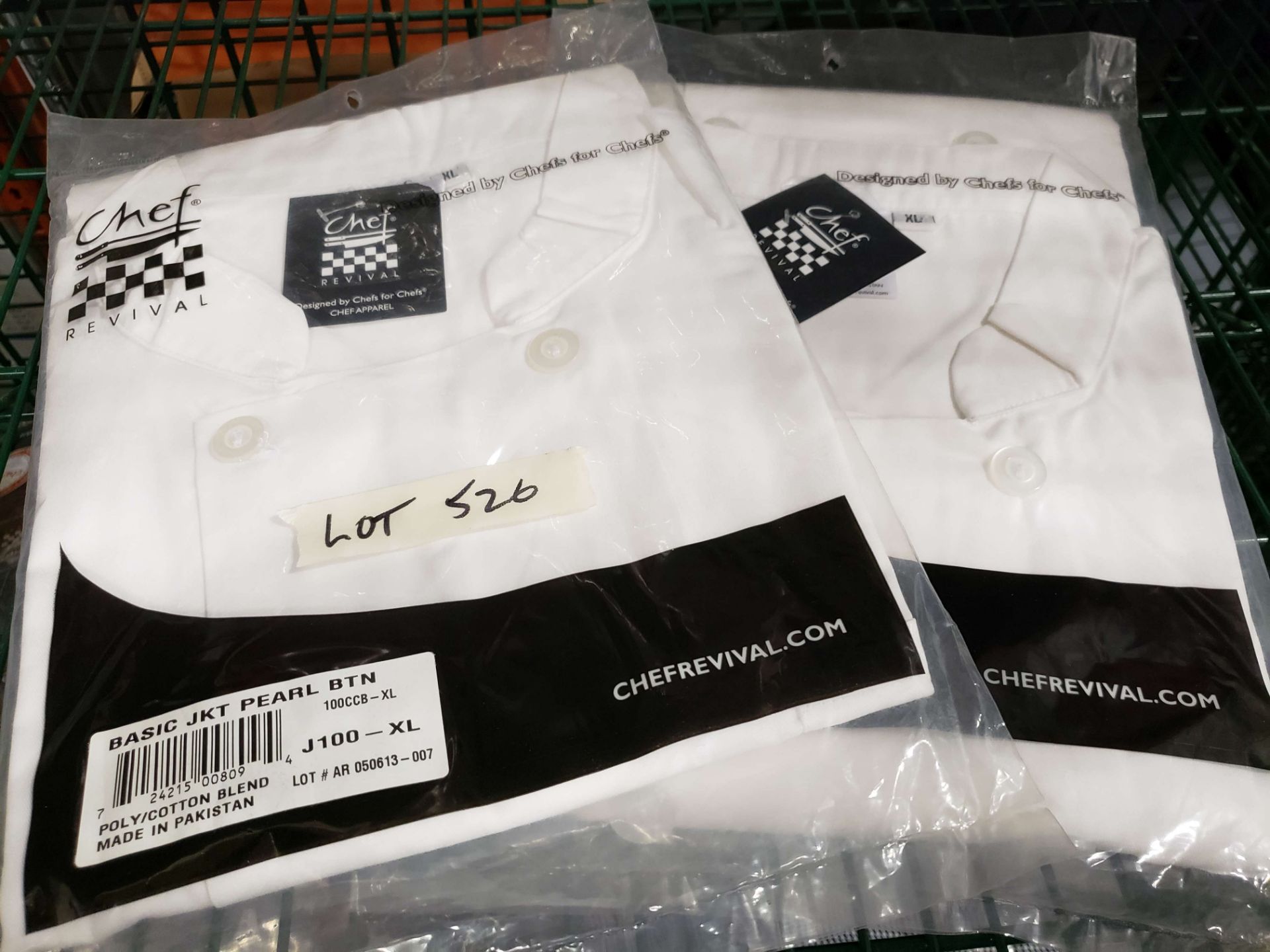 Chef Revival White Jacket w/ Buttons - J100-XL - Size XL - Lot of 2