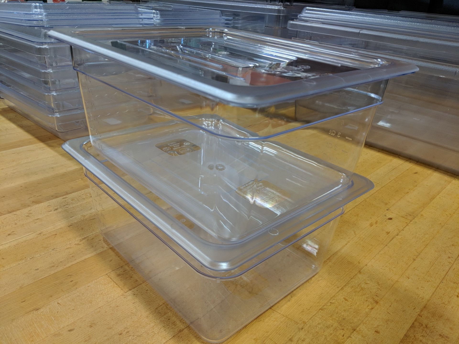 1/2 Size, 6" Deep Polycarbonate Inserts with Lids - Lot of 2 (4 Pcs)