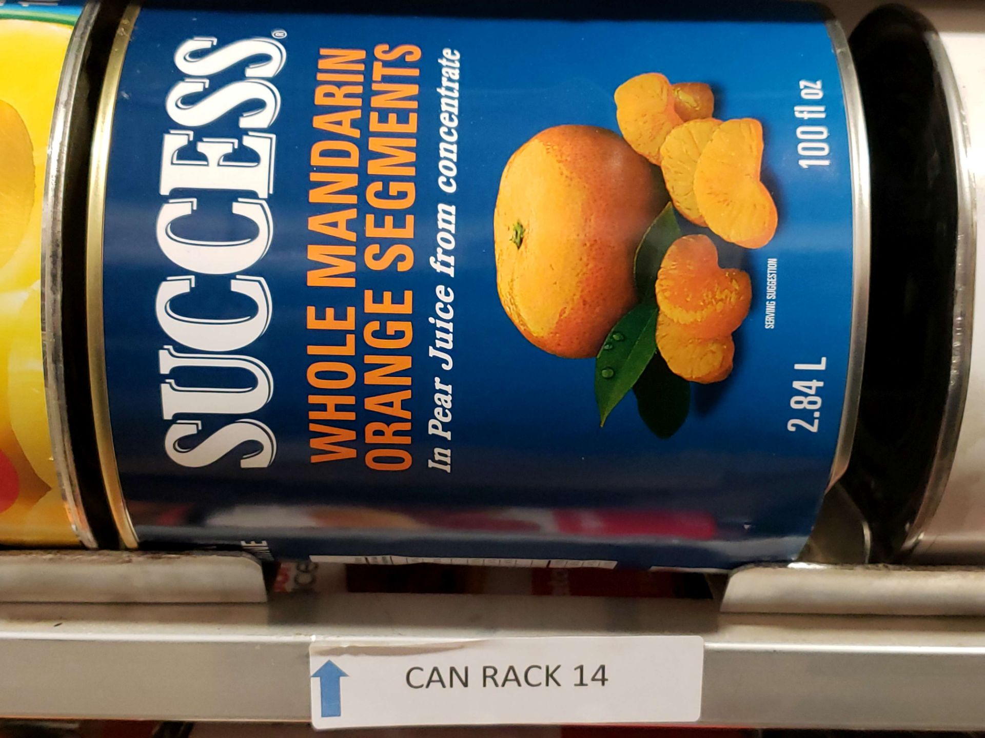 Success Whole Mandarin Orange Segments - 6 x 2.84 LT Cans