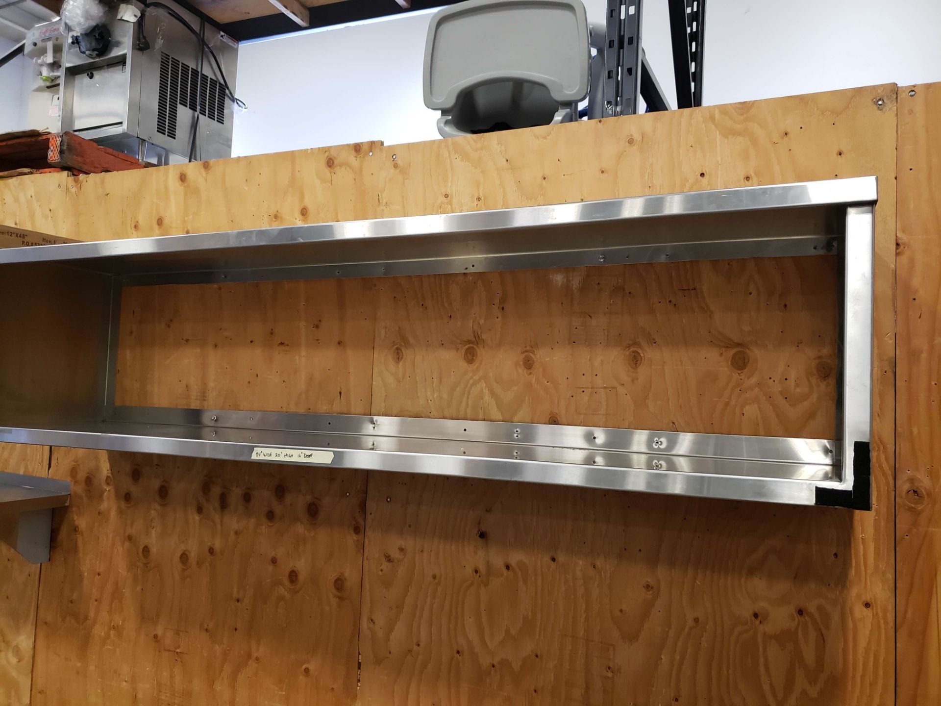 84" Stainless Double Wall Shelf - 16" Deep - 20" High