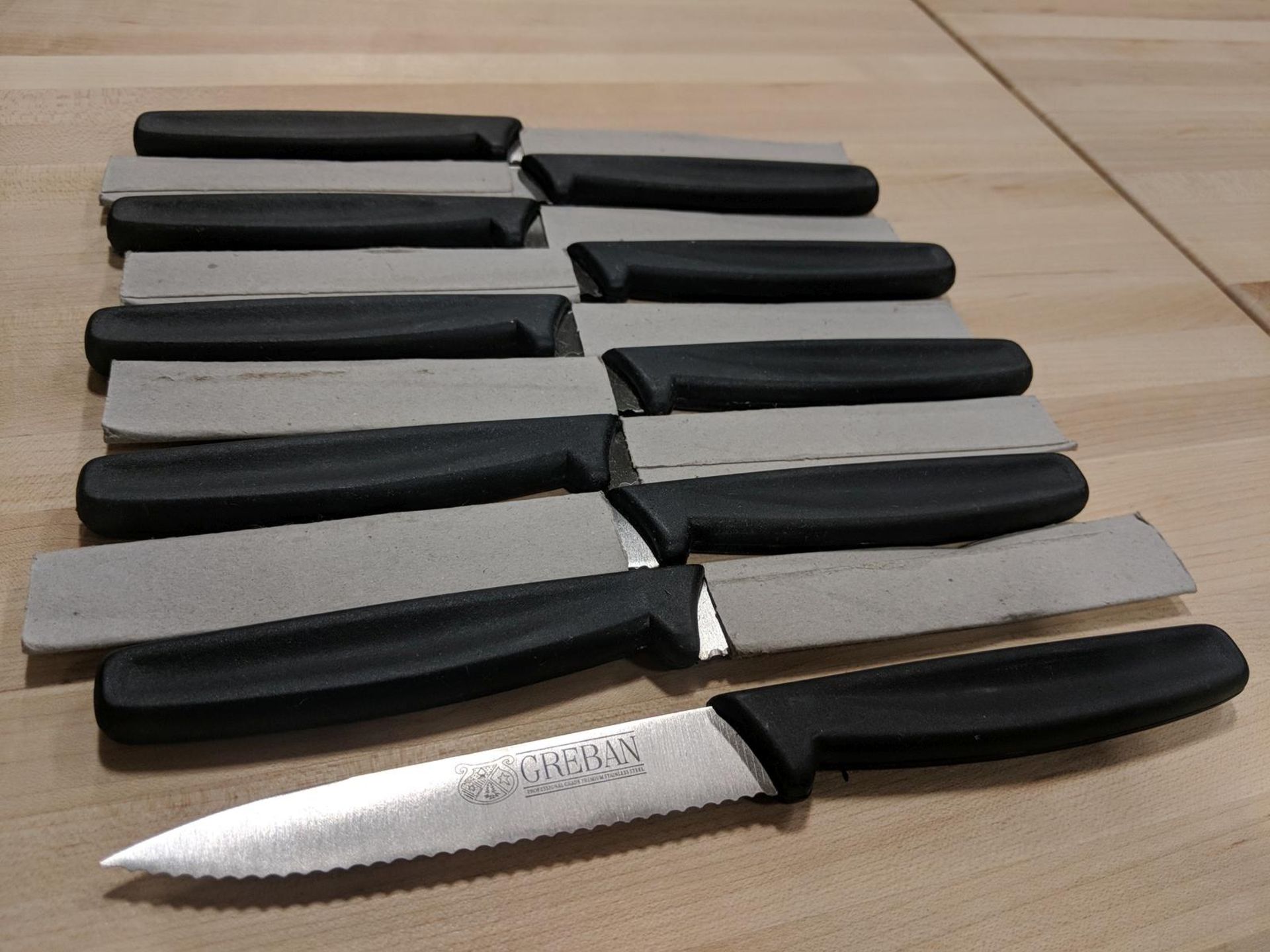 4” Wave Edge Paring Knives w/Black Poly Handle - Lot of 10 - Image 2 of 5