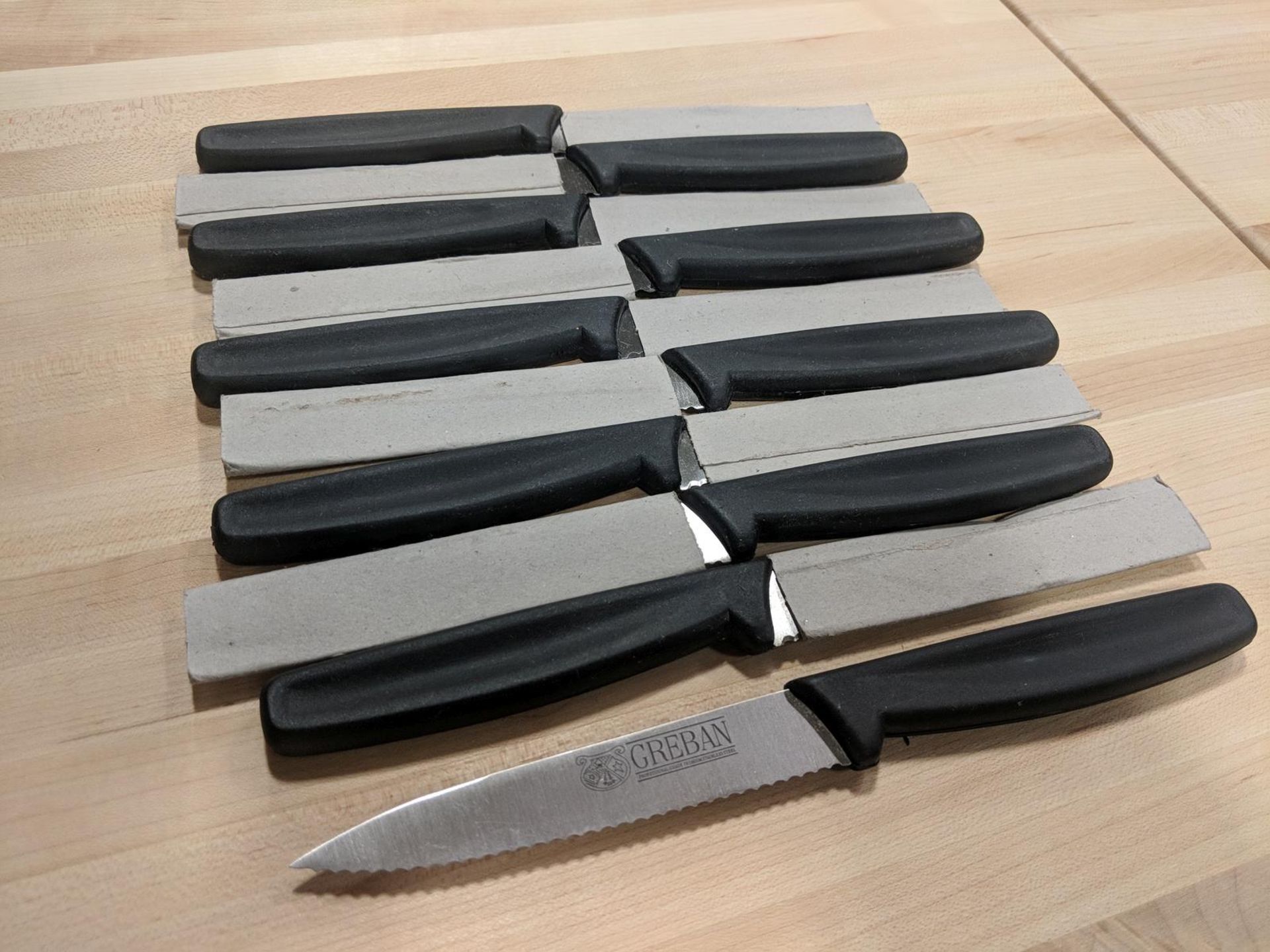4” Wave Edge Paring Knives w/Black Poly Handle - Lot of 10 - Image 3 of 5