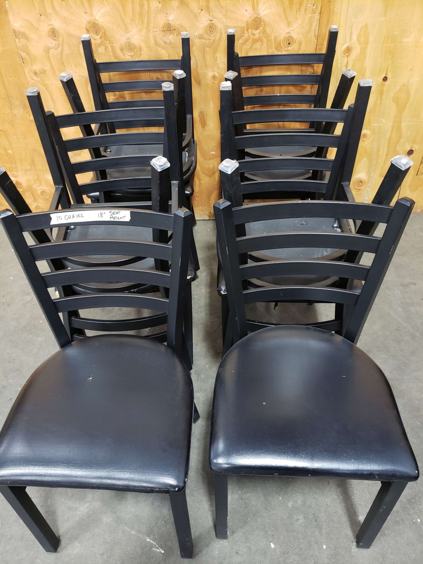 Metal Slat Back Chairs - 18" Seat Height - Lot of 10 - Image 3 of 3