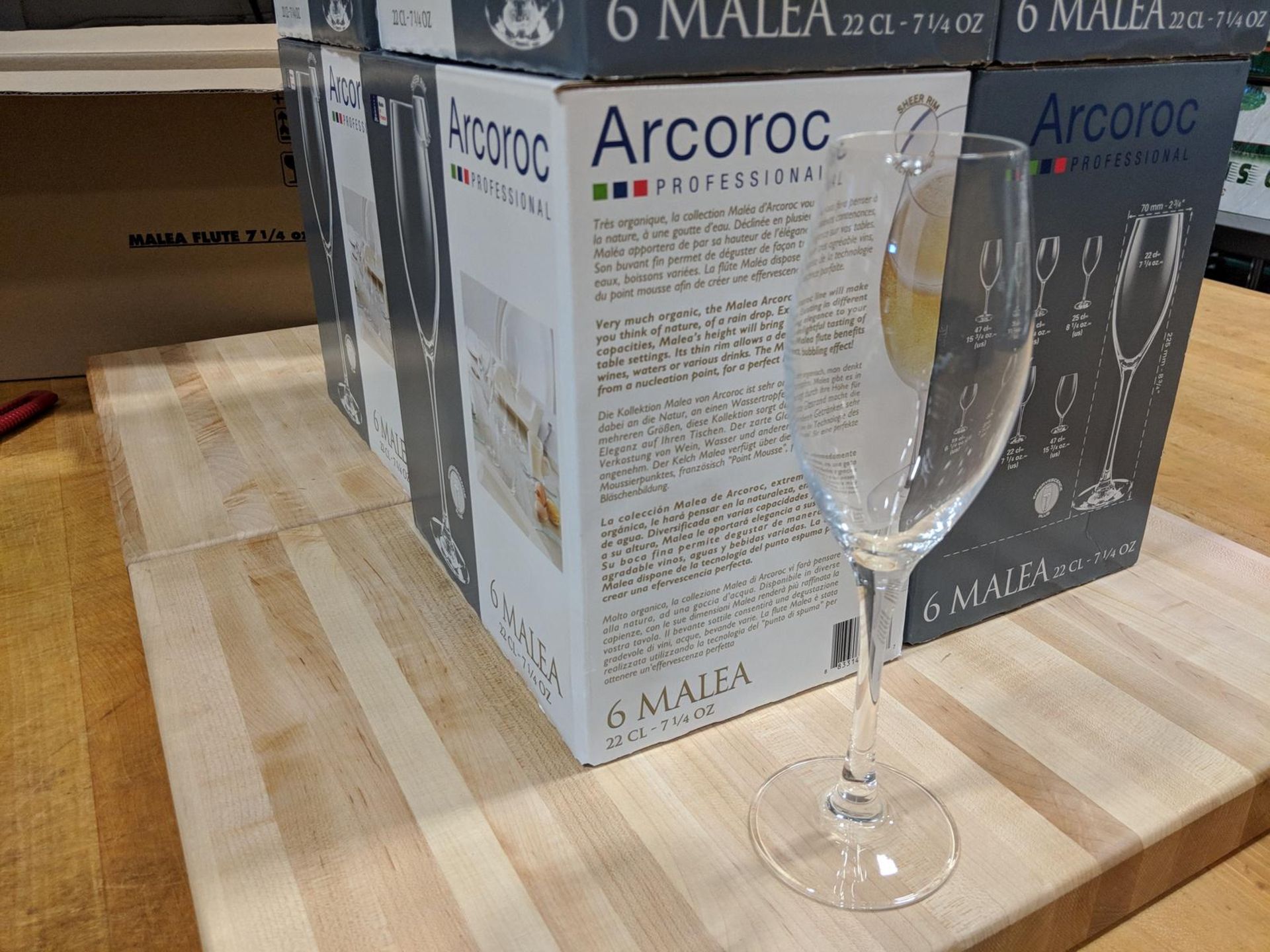 7.25oz/220ml Malea Flute Glasses - Lot of 24 (1 Case/4 Boxes), Arcoroc G8842 - Image 4 of 4