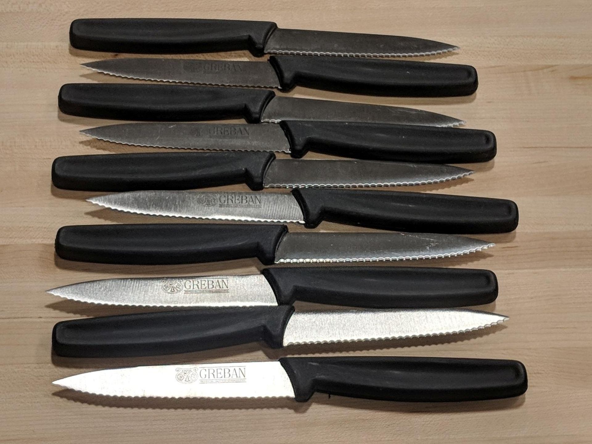 4” Wave Edge Paring Knives w/Black Poly Handle - Lot of 10 - Image 4 of 5