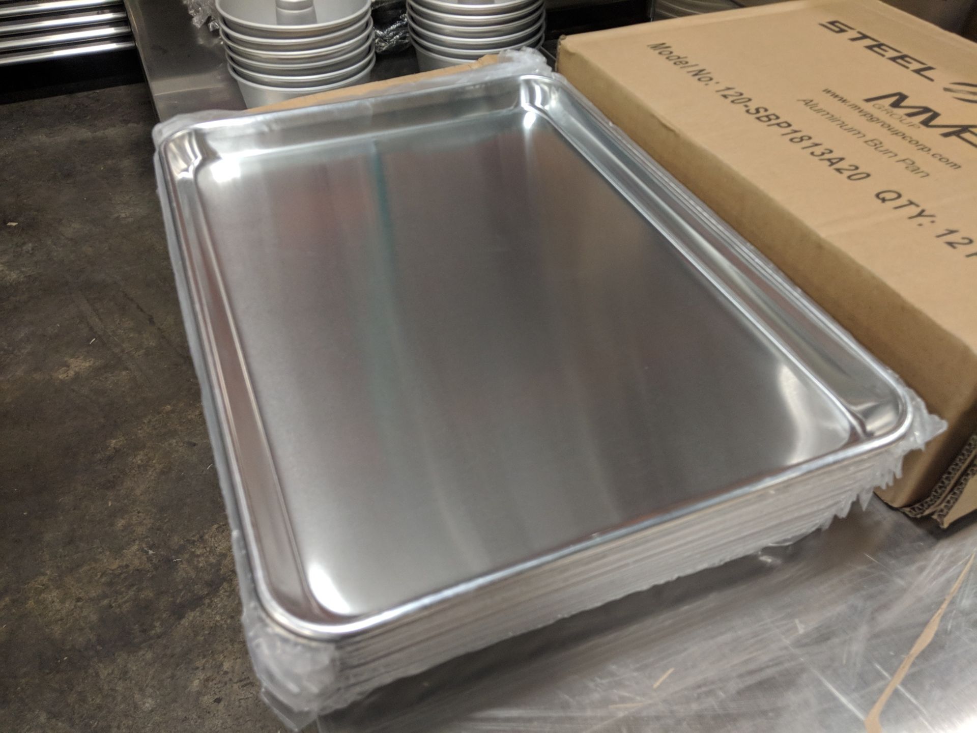 12" x 18" Aluminum Bun Pans, MVP Steel Works - Case of 12