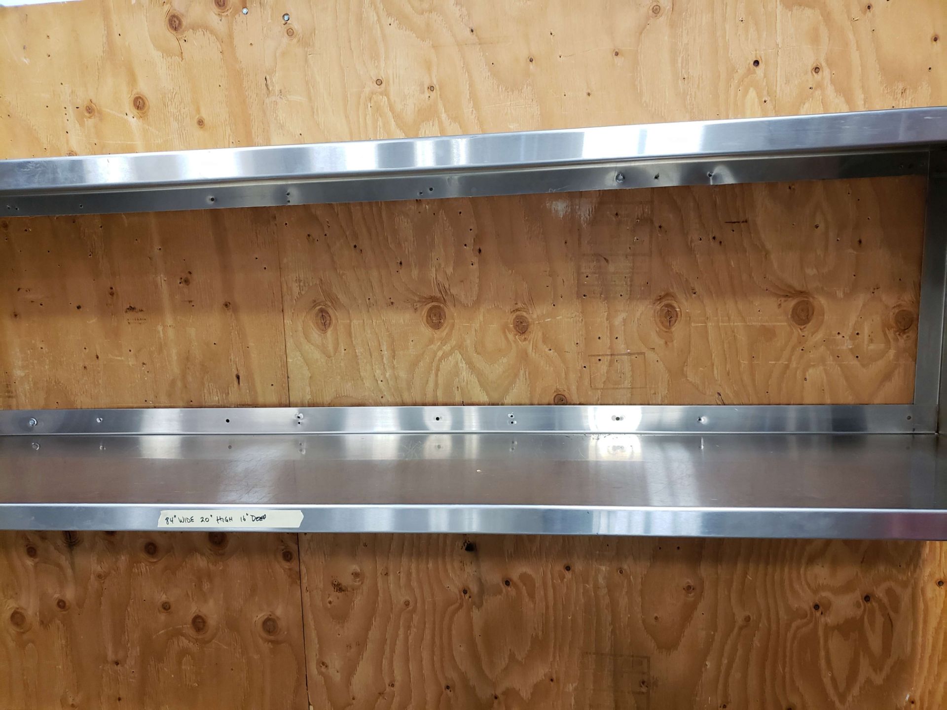 84" Stainless Double Wall Shelf - 16" Deep - 20" High - Image 2 of 3