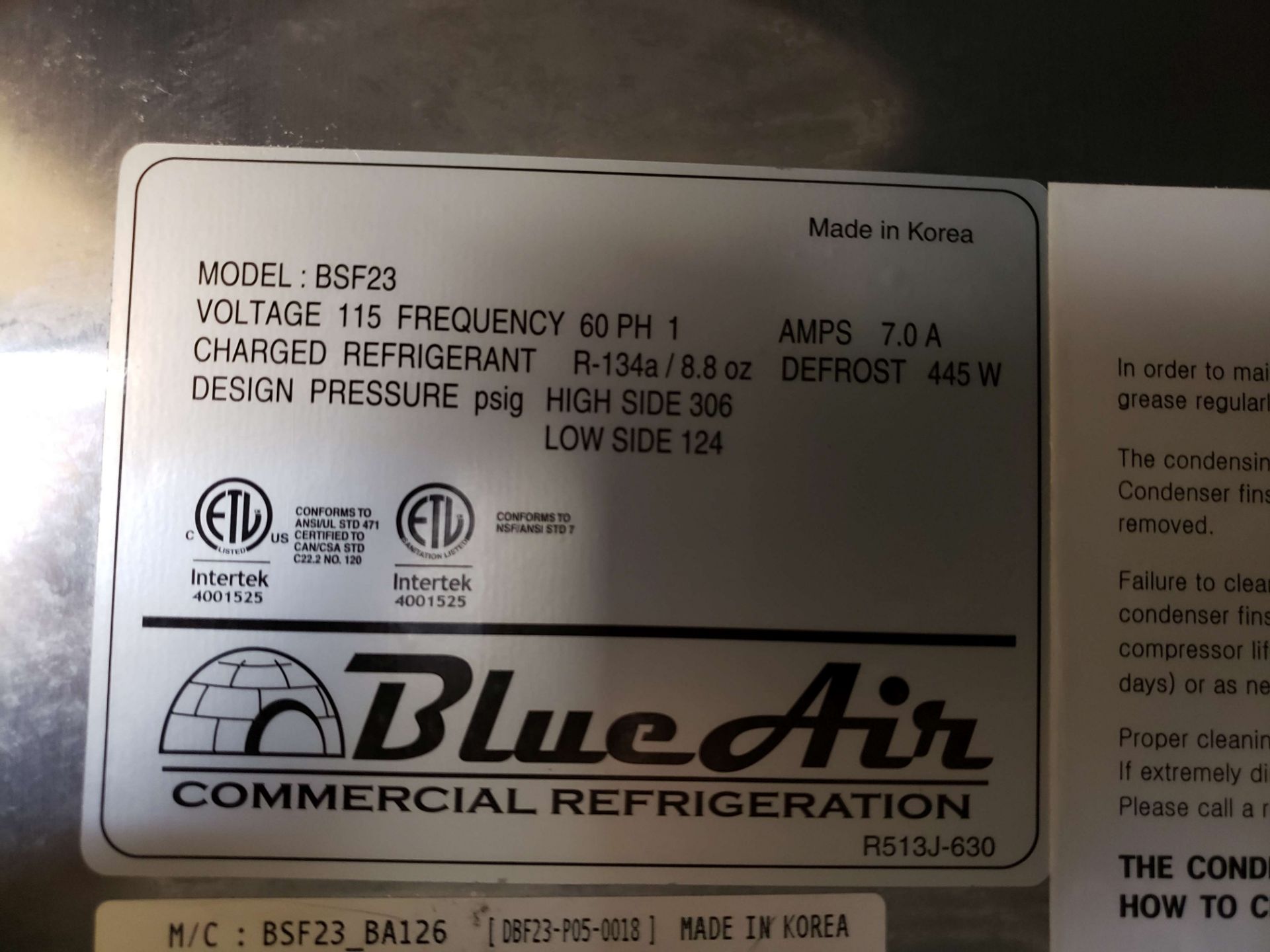 Blue Air Single Door Freezer, model BASF1 - Image 4 of 4