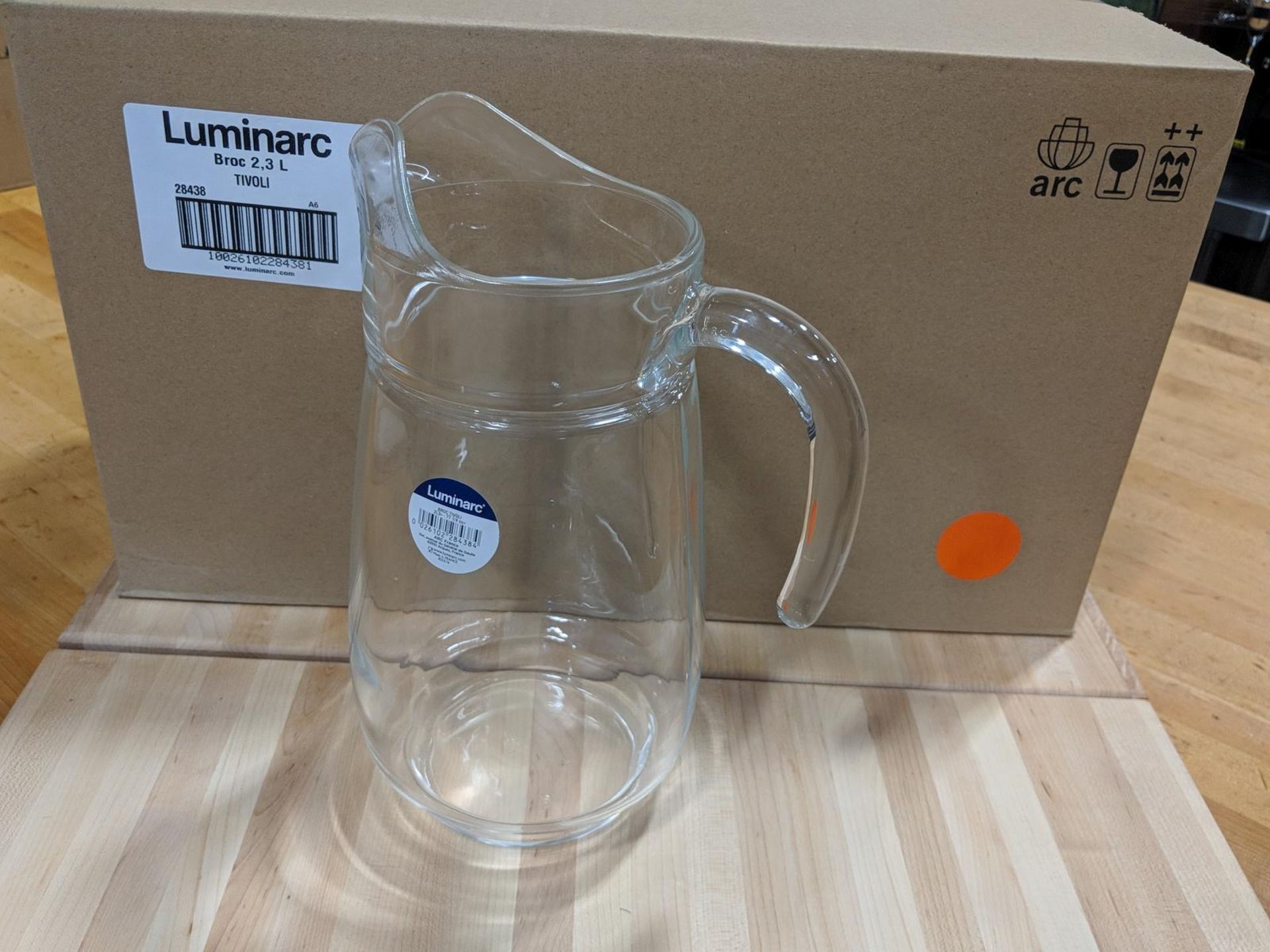 77.5oz/2.3L Tivoli Glass Pitchers - Lot of 6 (1 case), Luminarc 28438 - Image 2 of 3