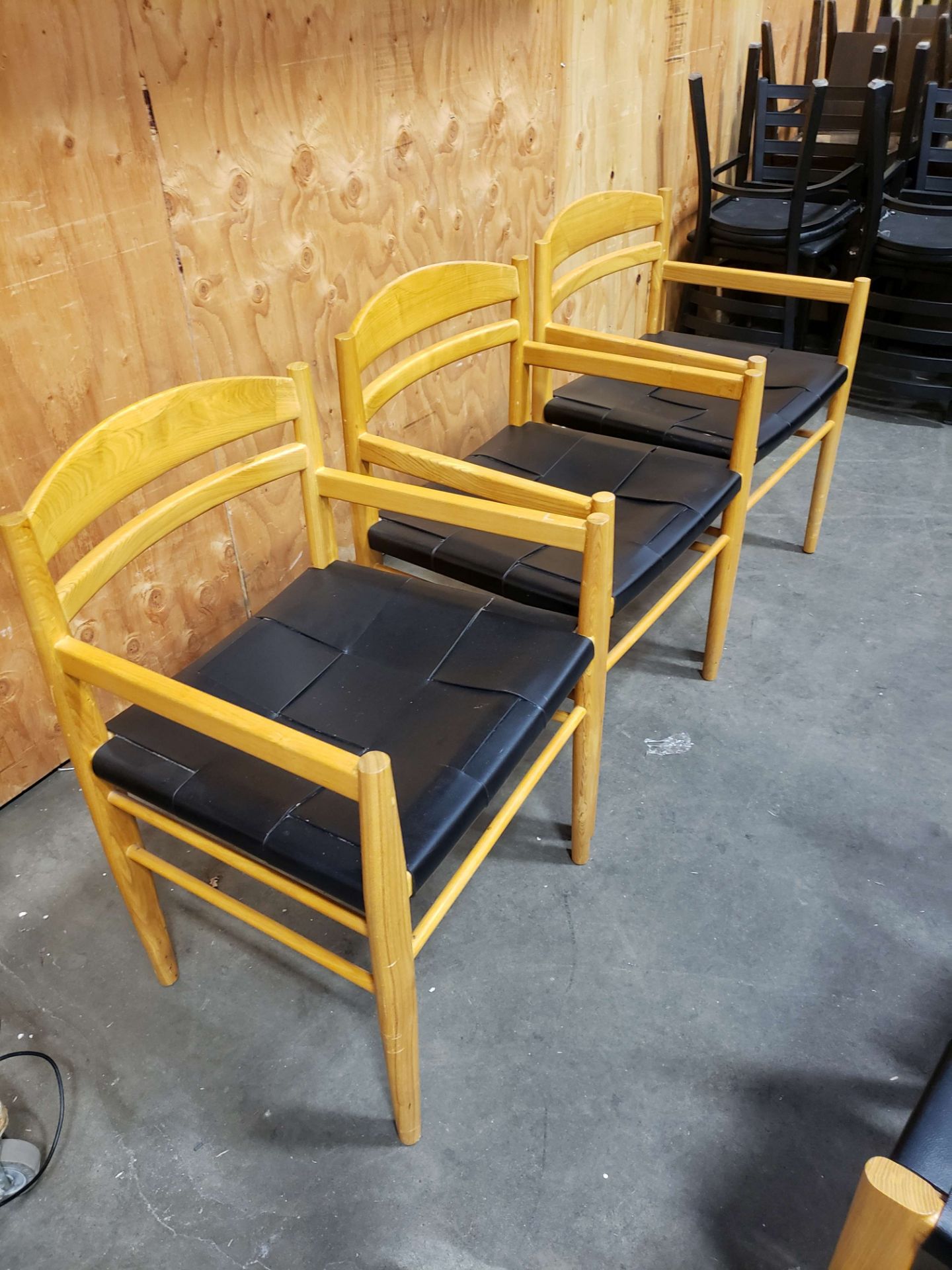 Wood Chairs & Stools with Weave Seating - Lot of 13 Total - Image 2 of 5