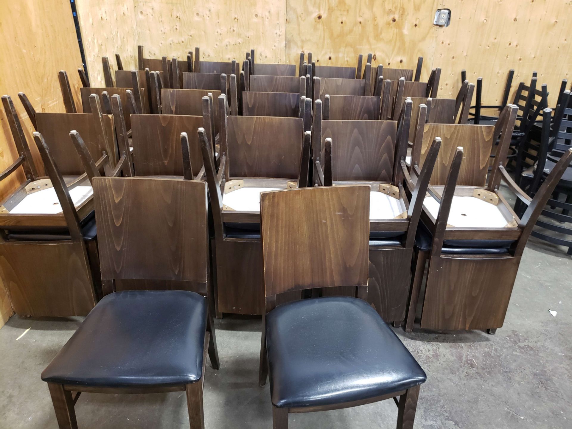 Wood Chairs with Padded Seats - 19" Seat Height - Lot of 42 - Image 2 of 6