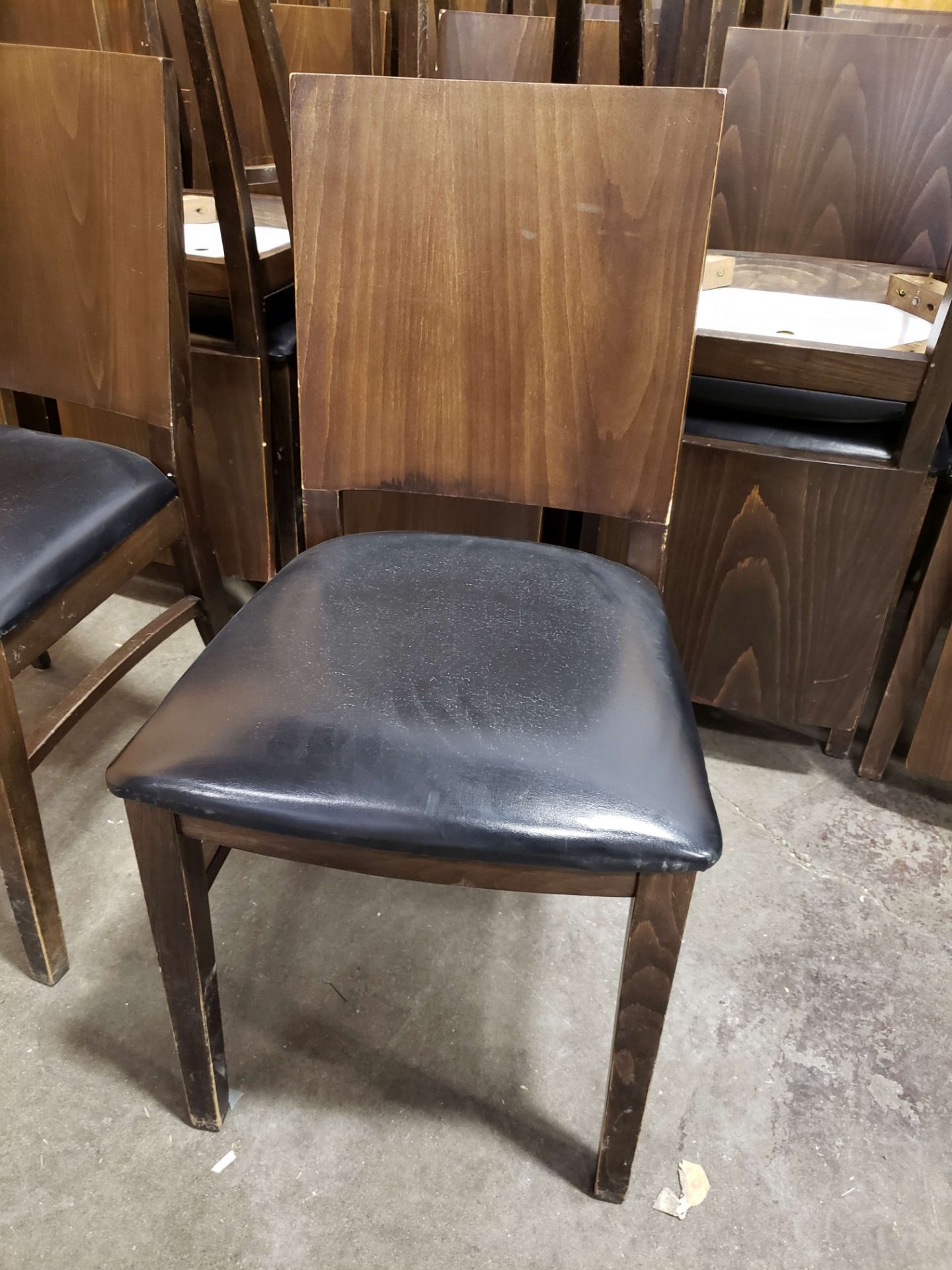 Wood Chairs with Padded Seats - 19" Seat Height - Lot of 42