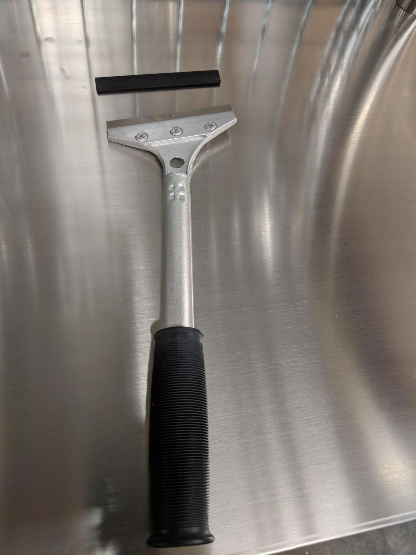 Aluminum 12" Griddle Scraper with Rubber Handle - Image 2 of 3