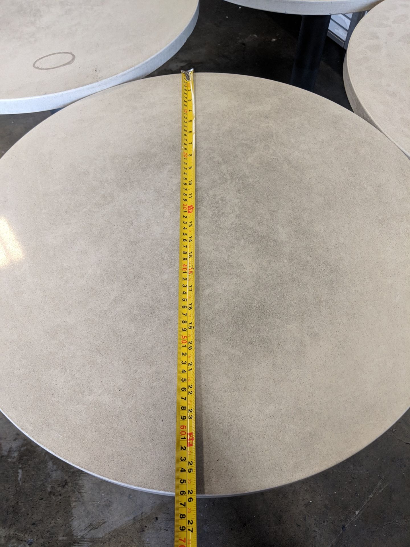 27" Round, 30" Height Stone Tables - Lot of 4 - Image 3 of 4