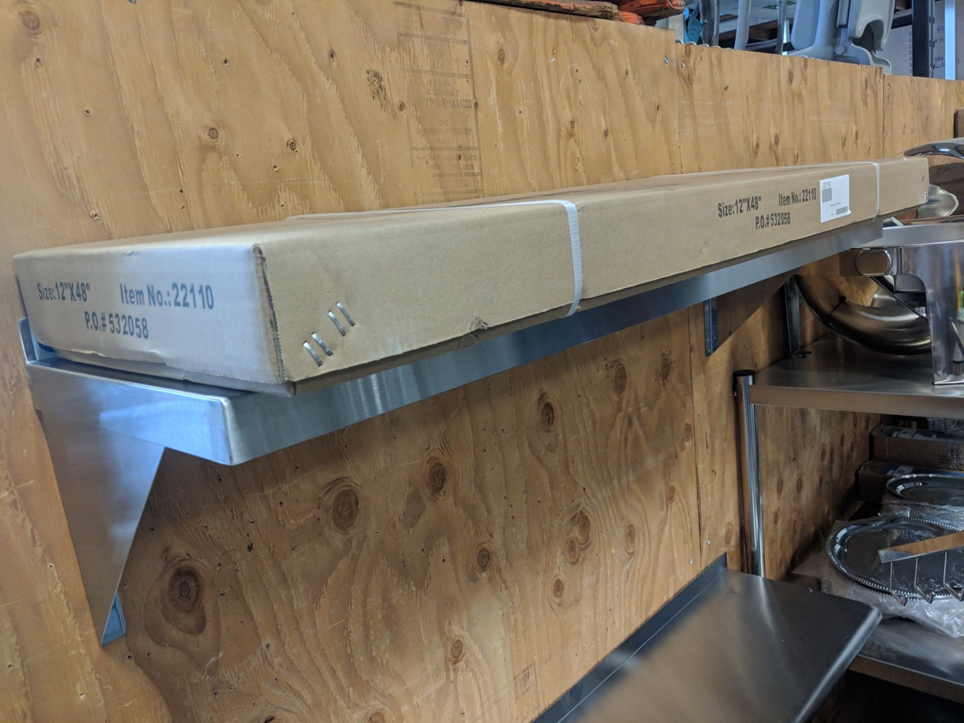 12.75" x 48" Stainless Steel Wall Shelf