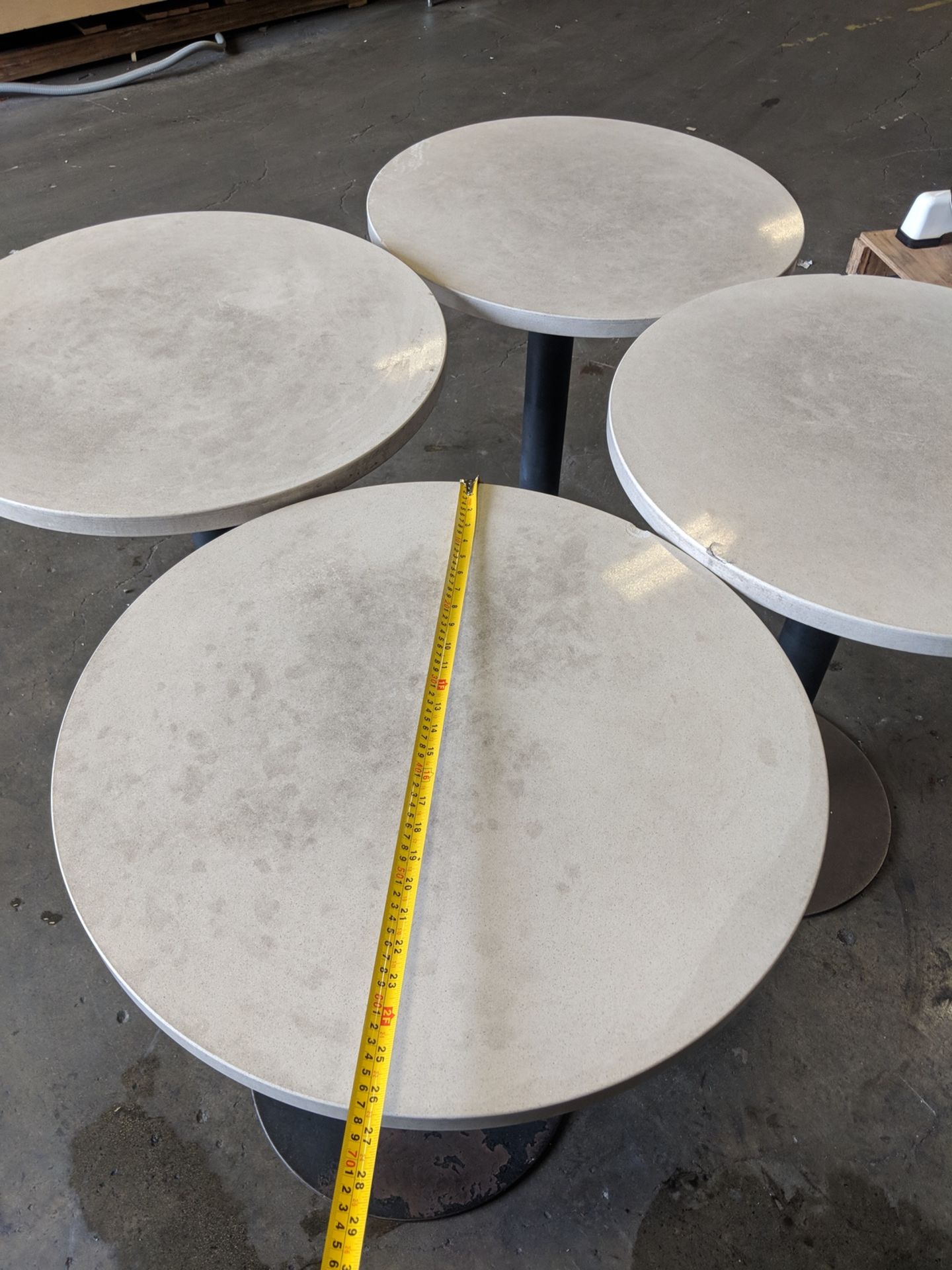 27" Round, 30" Height Stone Tables - Lot of 4 - Image 2 of 2