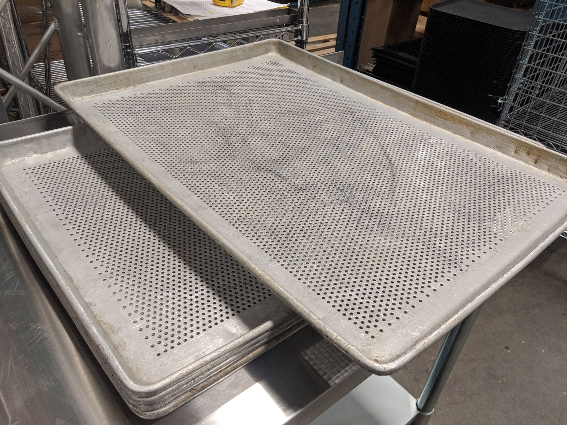 18" x 26" Perforated Bun Pans - Lot of 5