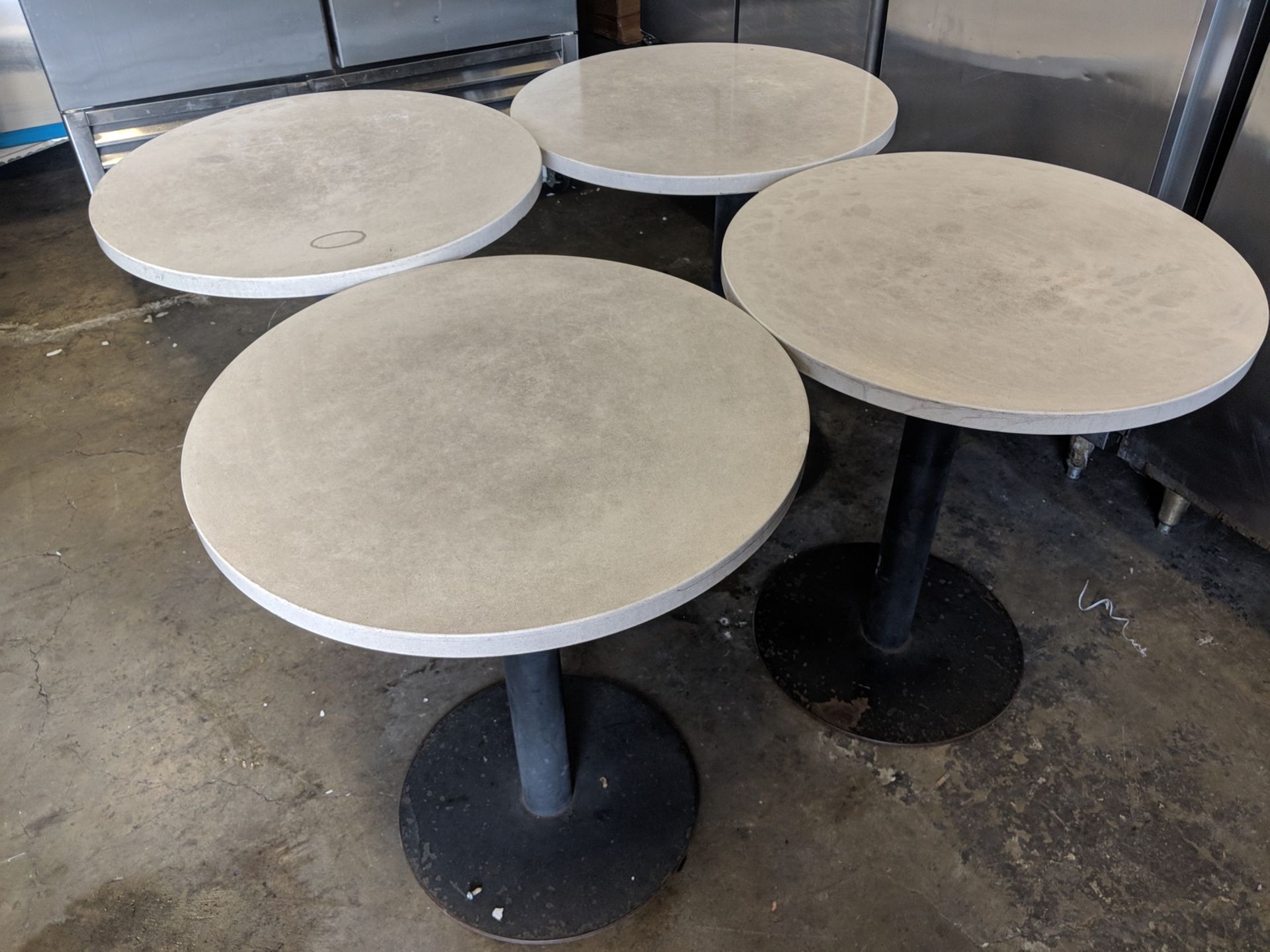 27" Round, 30" Height Stone Tables - Lot of 4 - Image 2 of 4