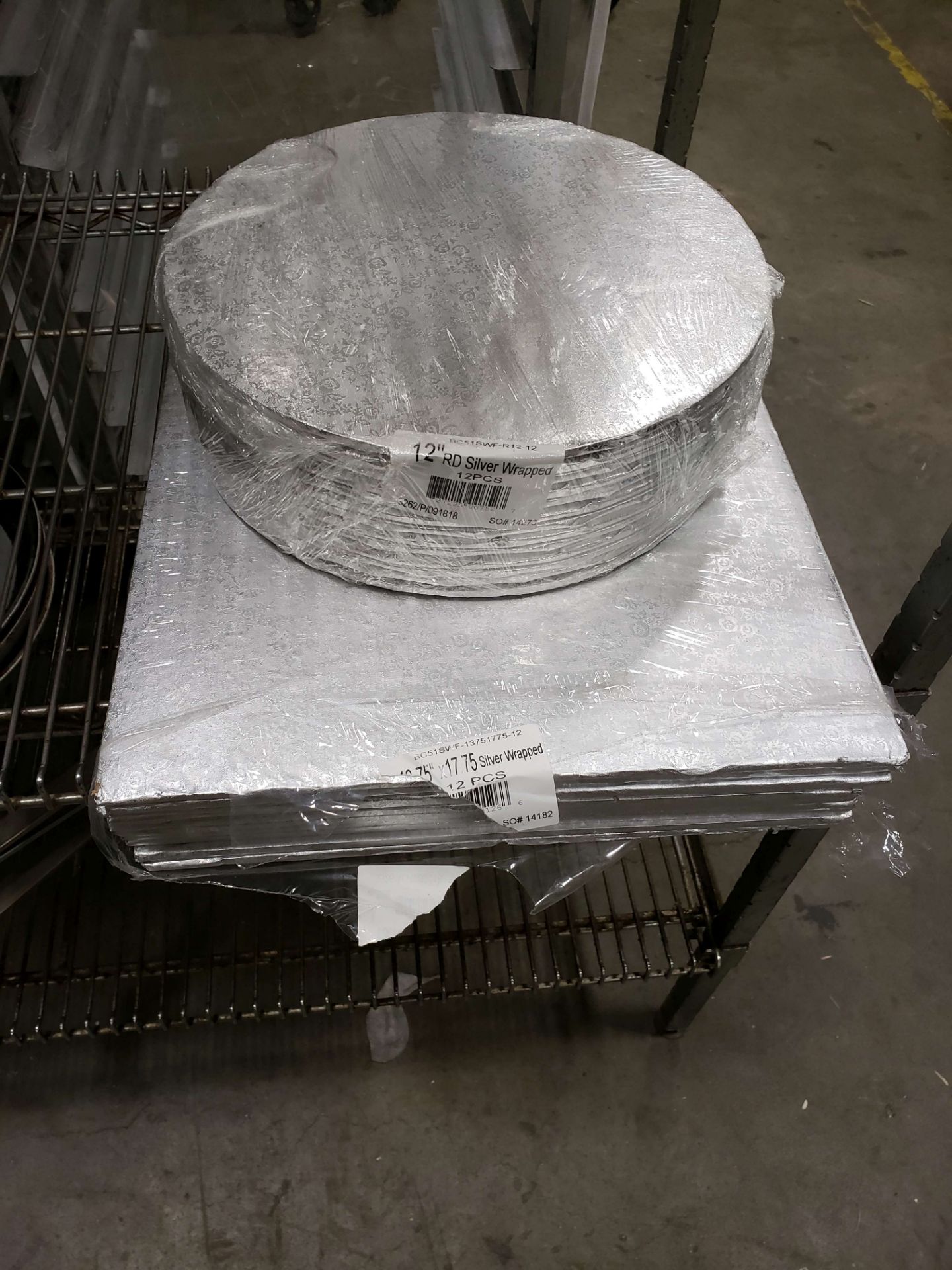 12" Round & 13.75" x 17.75" Rectangle Silver Wrapped Boards