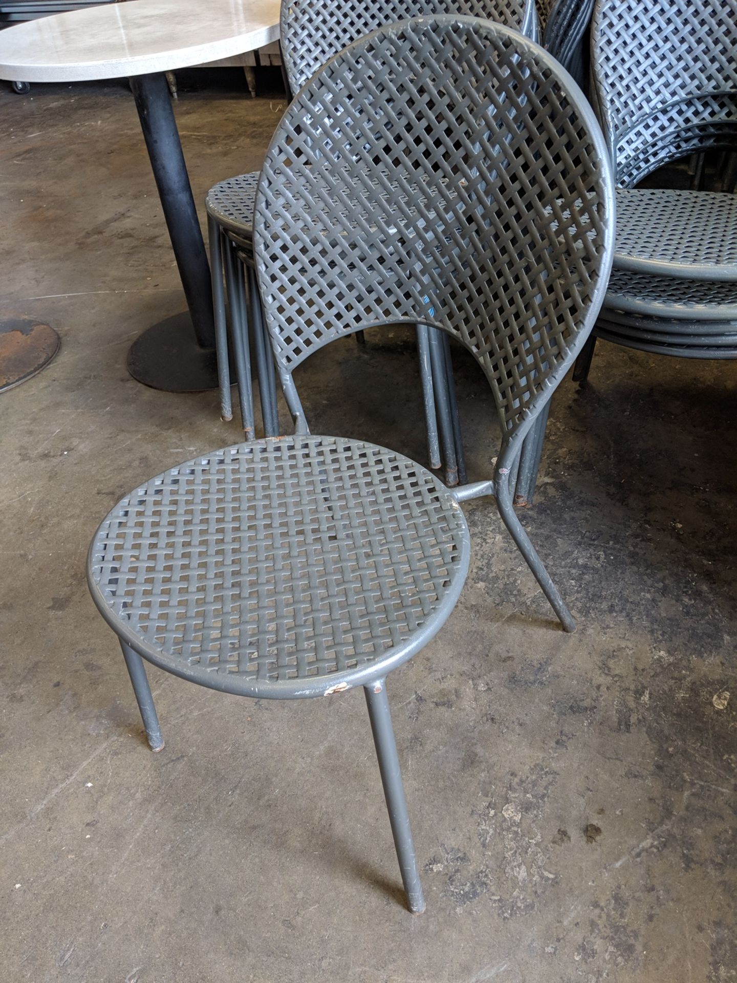 Solid Metal Patio Chairs - Lot of 11 - Image 2 of 2