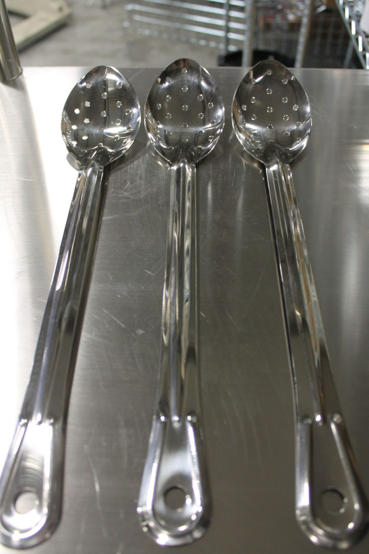 15" Stainless Perforated Spoons - Lot of 3 - Image 2 of 2