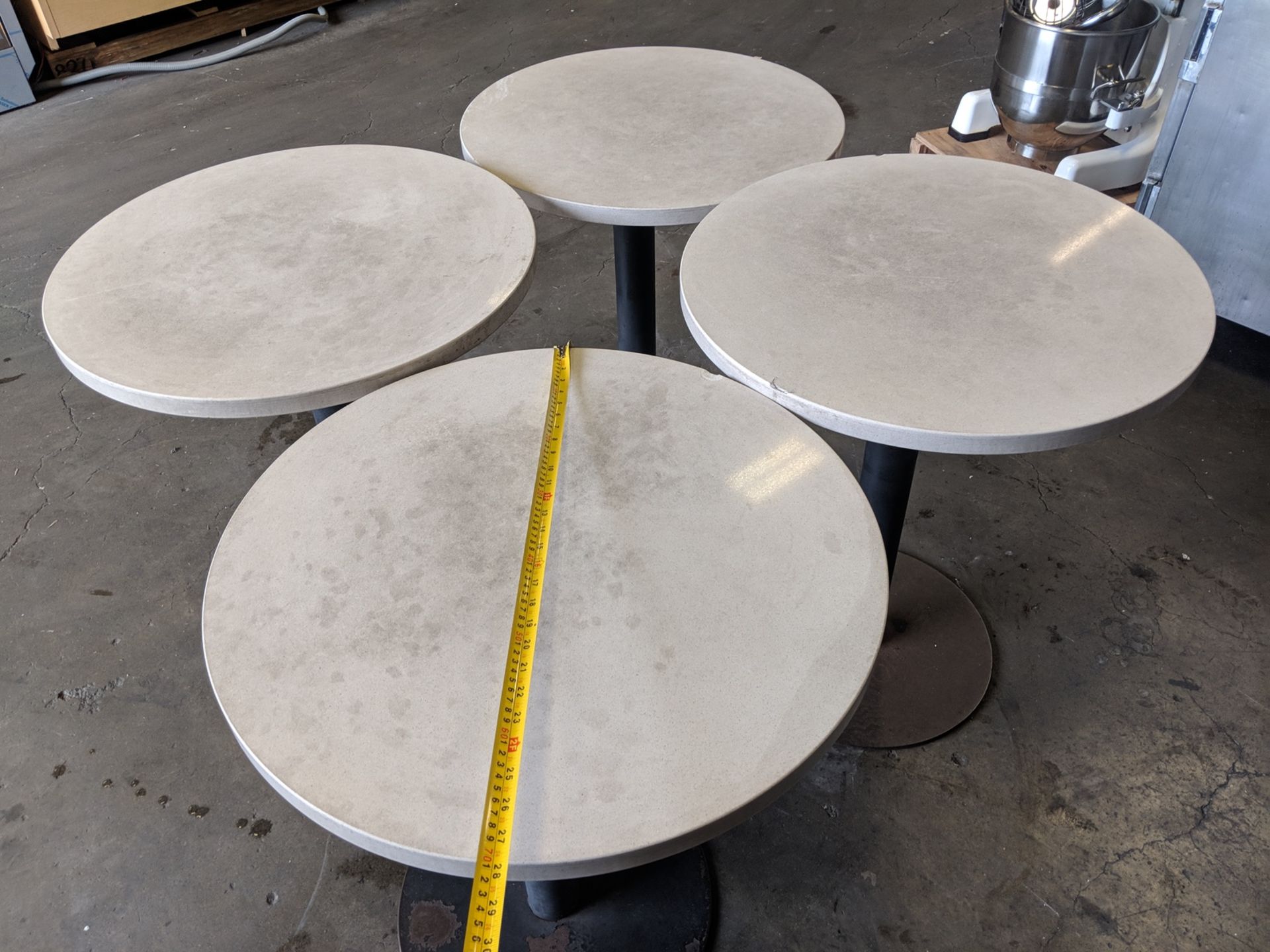 27" Round, 30" Height Stone Tables - Lot of 4