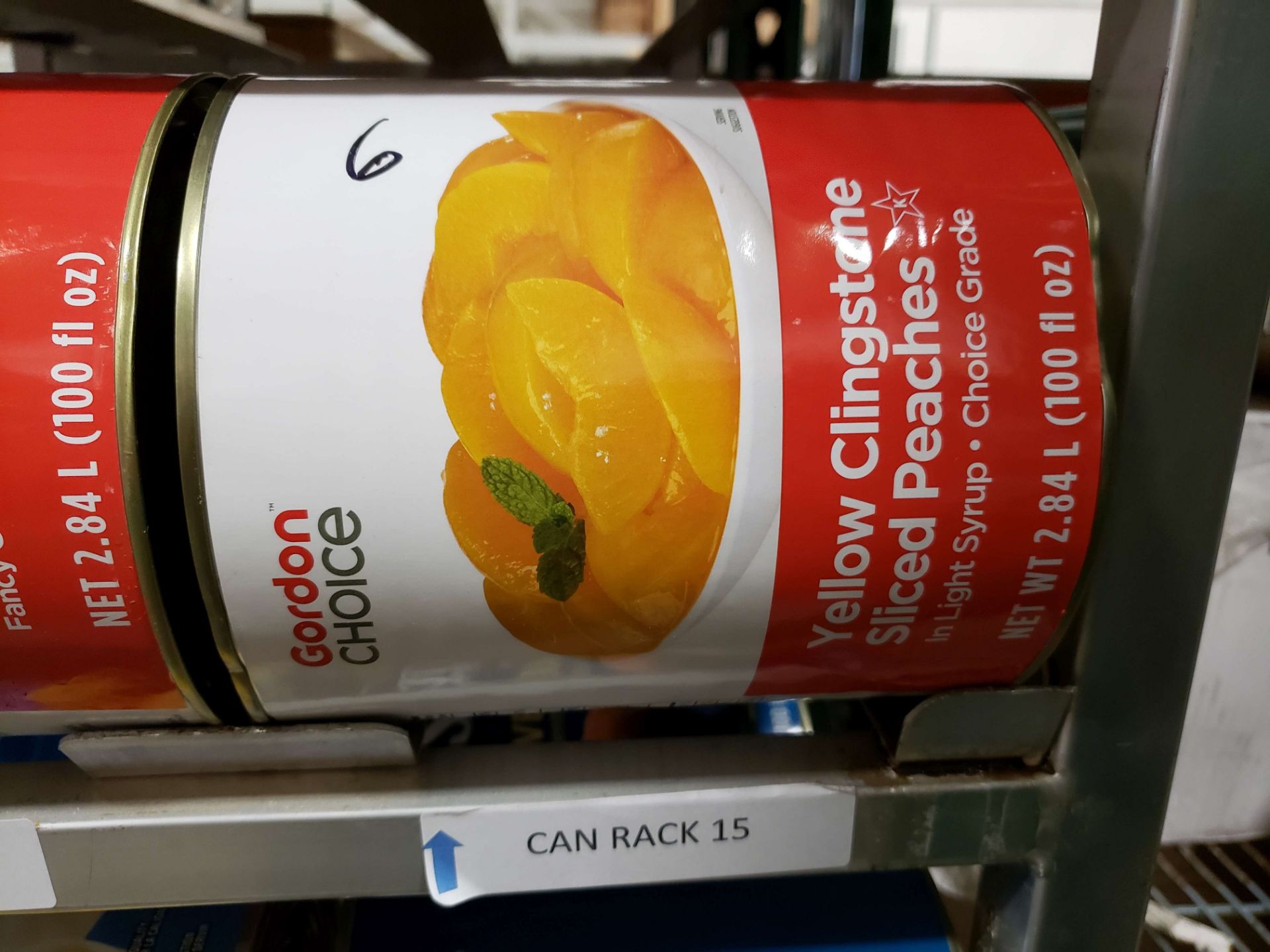 Gordon Choice Yellow Clingstone Sliced Peaches - 6 x 2.84 lt Cans