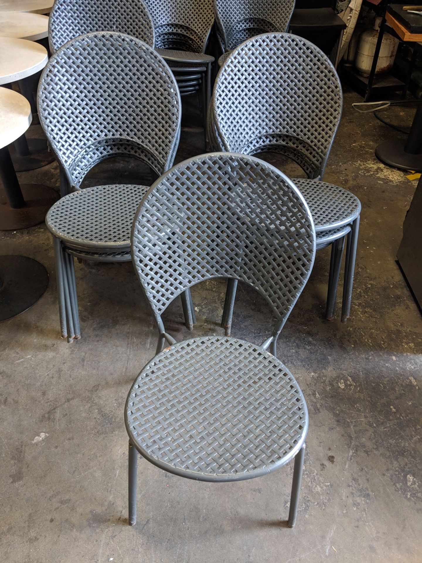 Solid Metal Patio Chairs - Lot of 11