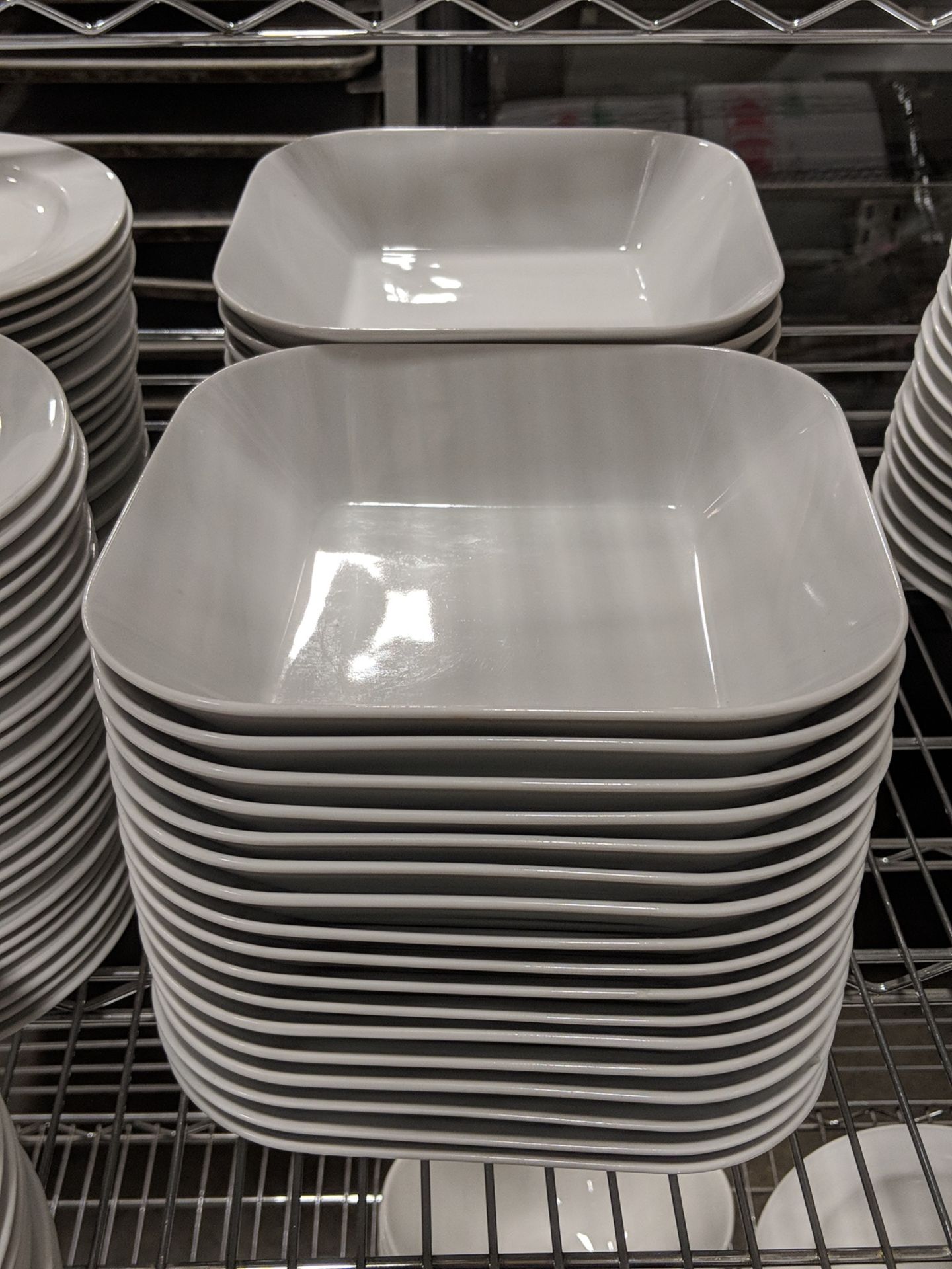 8" Porcelain Square Bowls - Lot of 33
