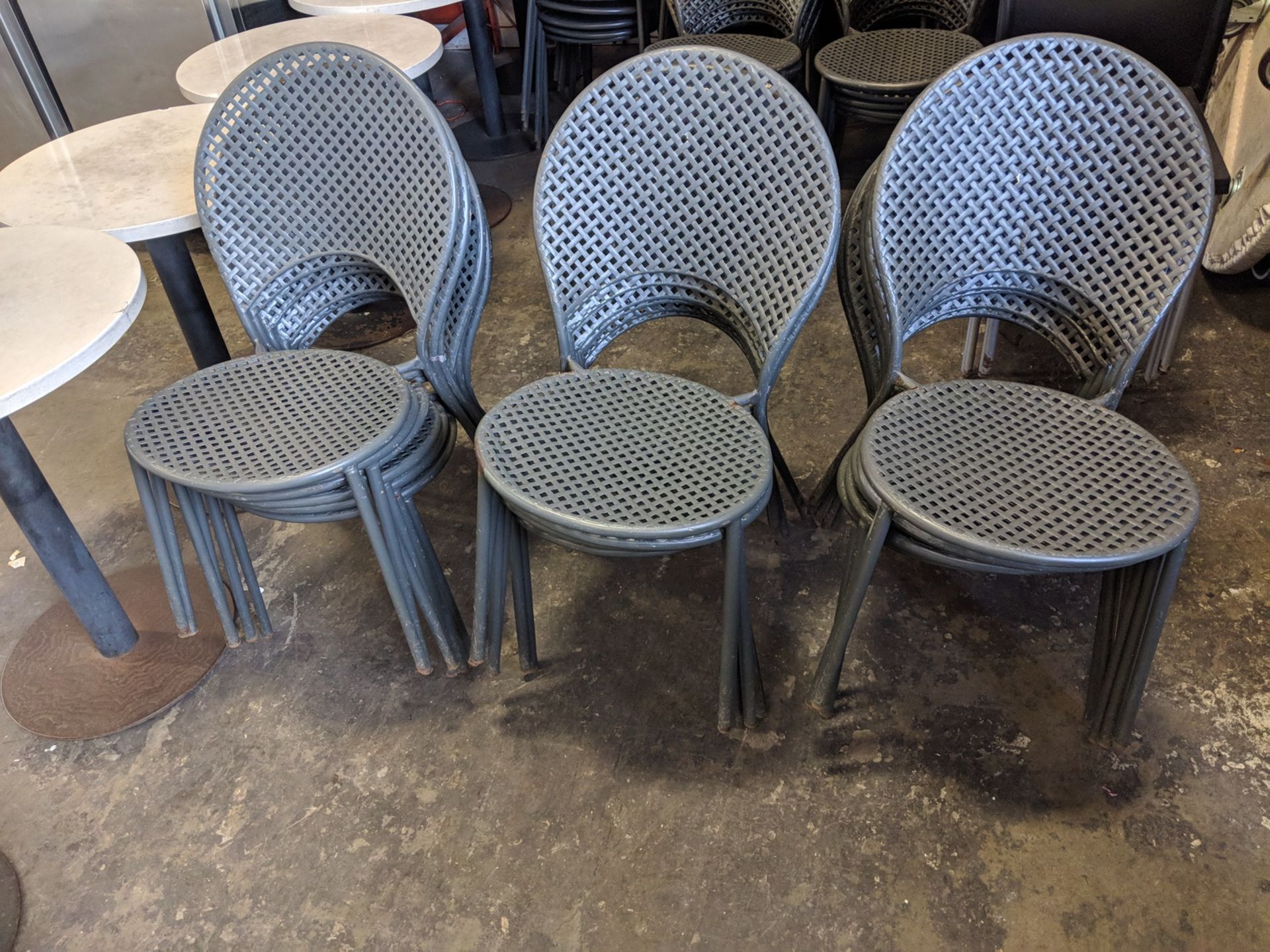 Solid Metal Patio Chairs - Lot of 18