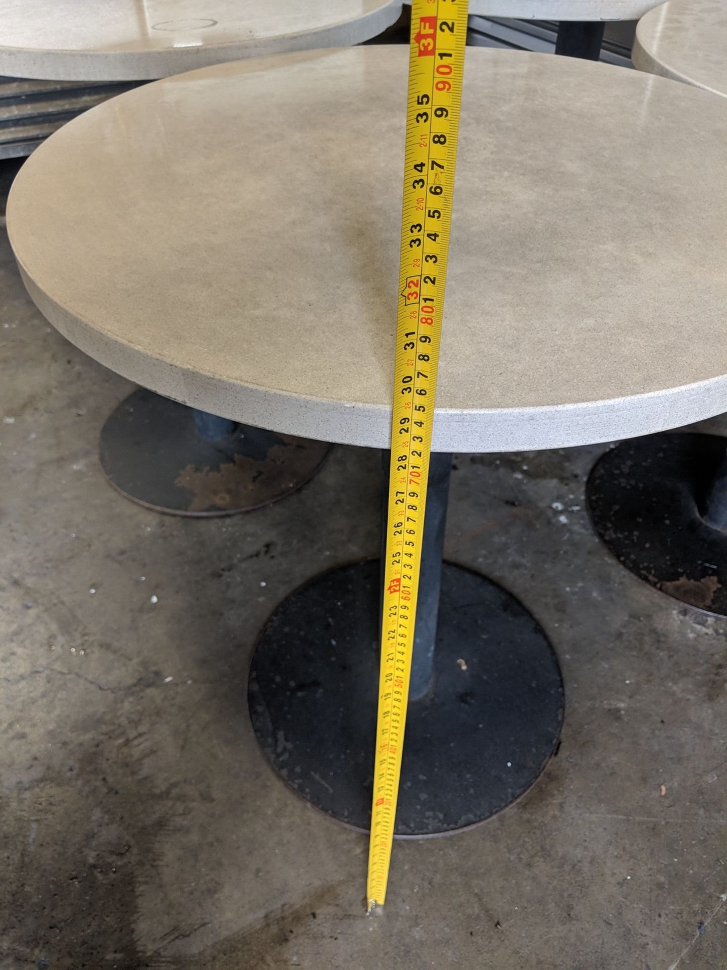 27" Round, 30" Height Stone Tables - Lot of 4 - Image 4 of 4