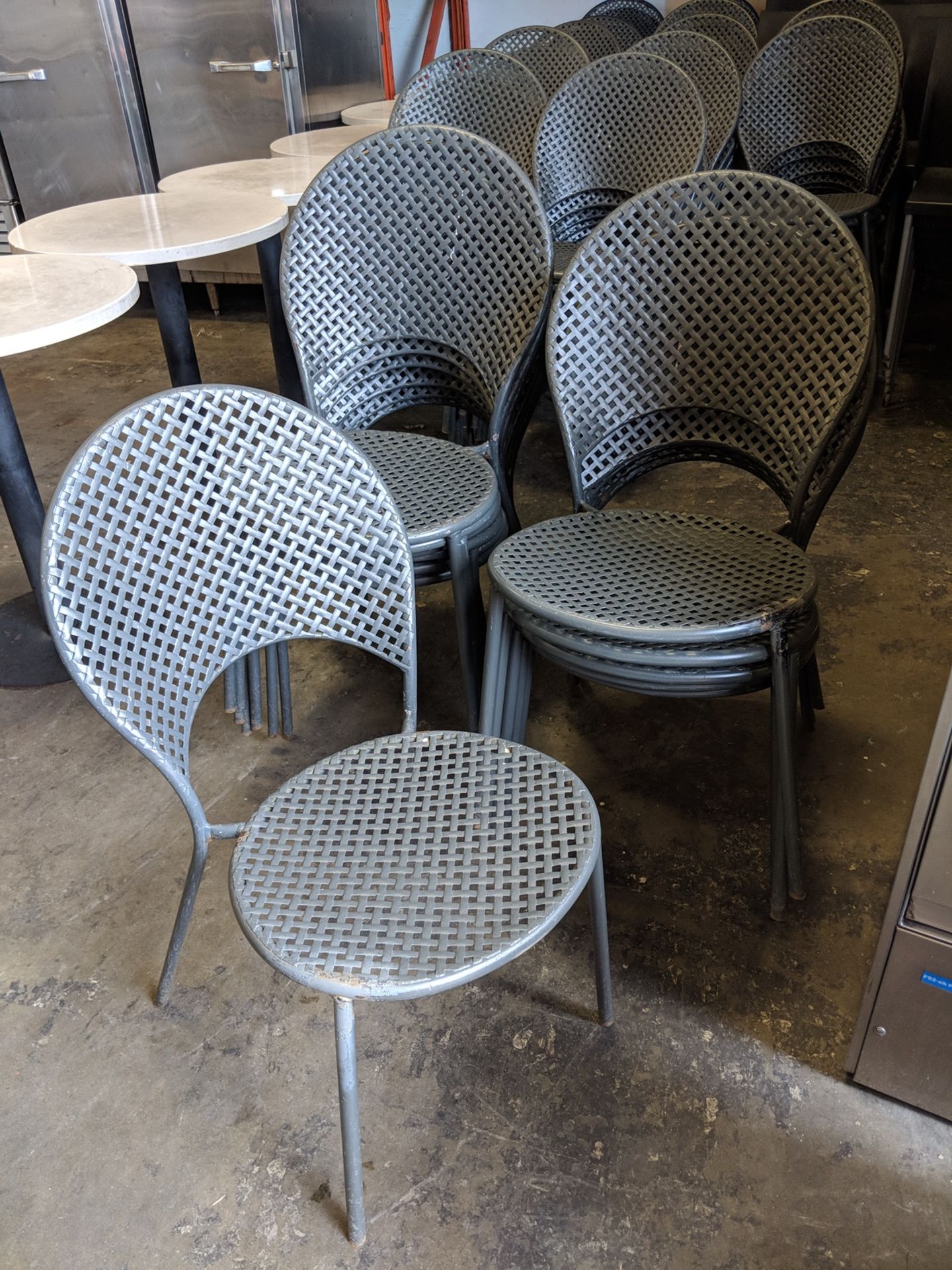 Solid Metal Patio Chairs - Lot of 12
