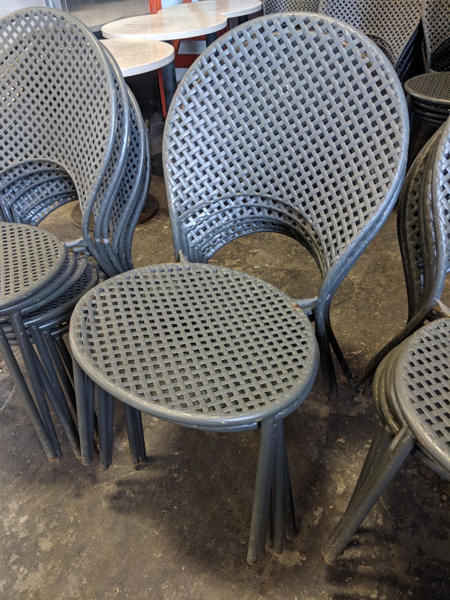 Solid Metal Patio Chairs - Lot of 18 - Image 2 of 2