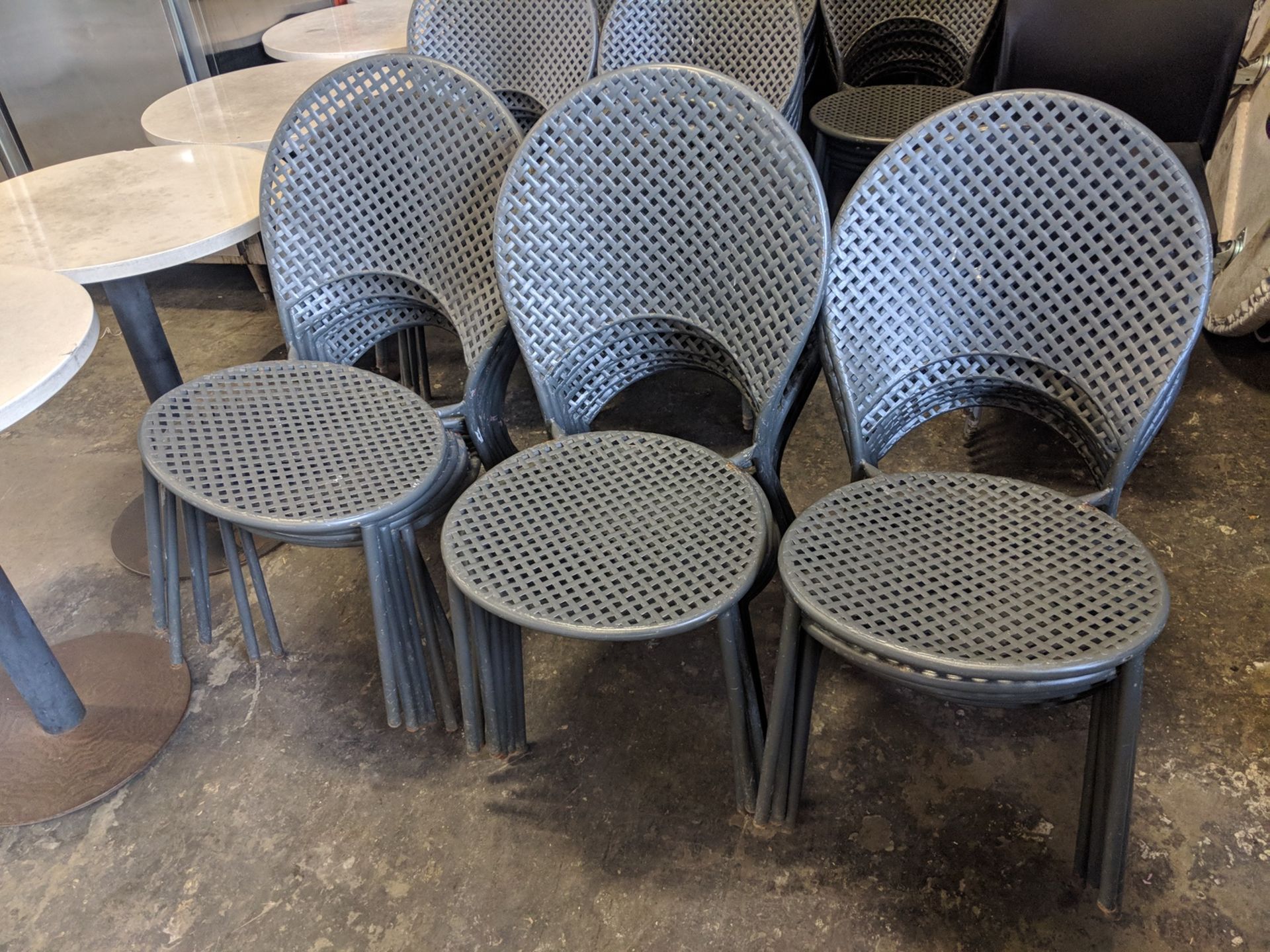 Solid Metal Patio Chairs - Lot of 18